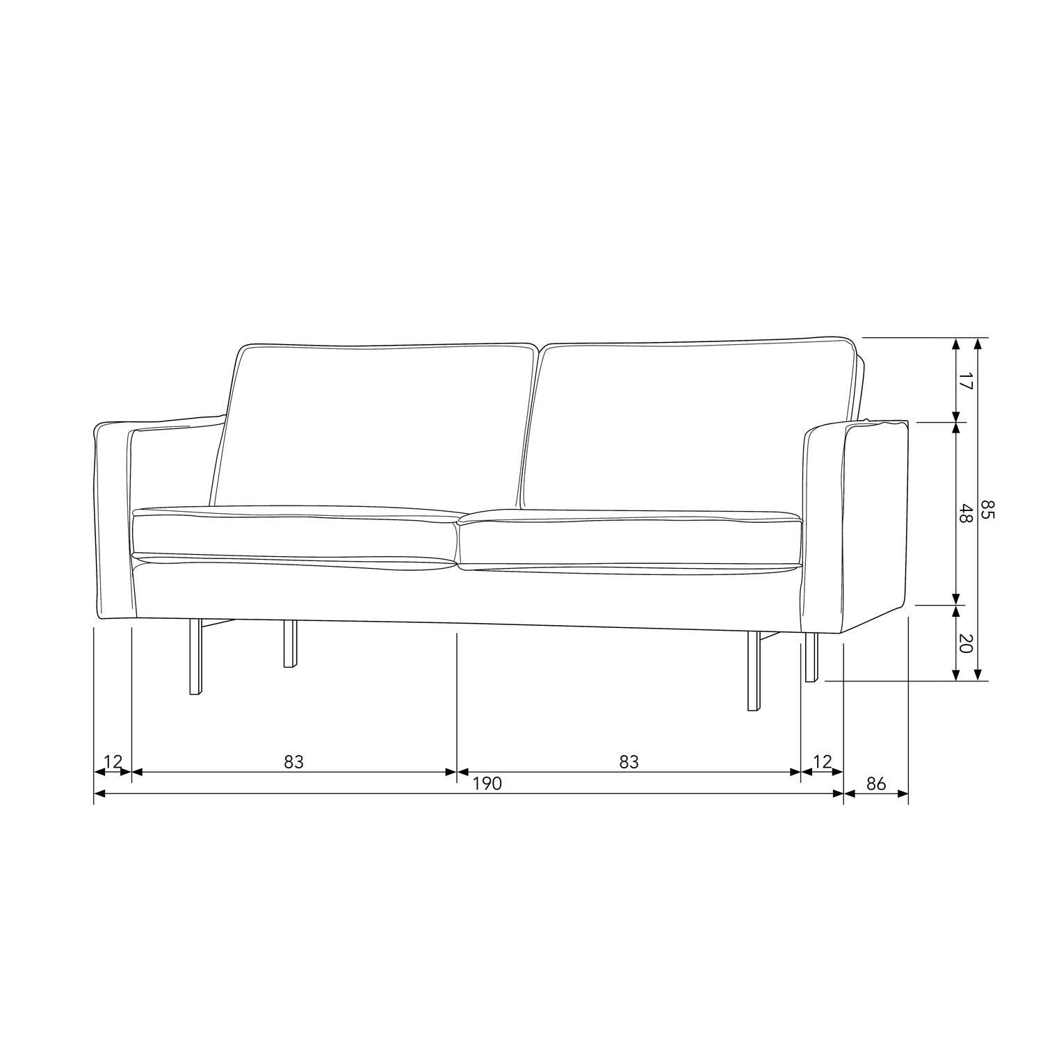 RODEO SOFA 2.5-SEATER BOUCLÉ NATURAL