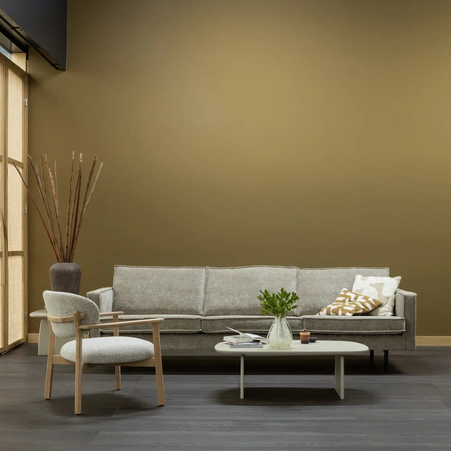 UDAR ARMCHAIR NATURAL WITH WOODEN FRAME NATURAL