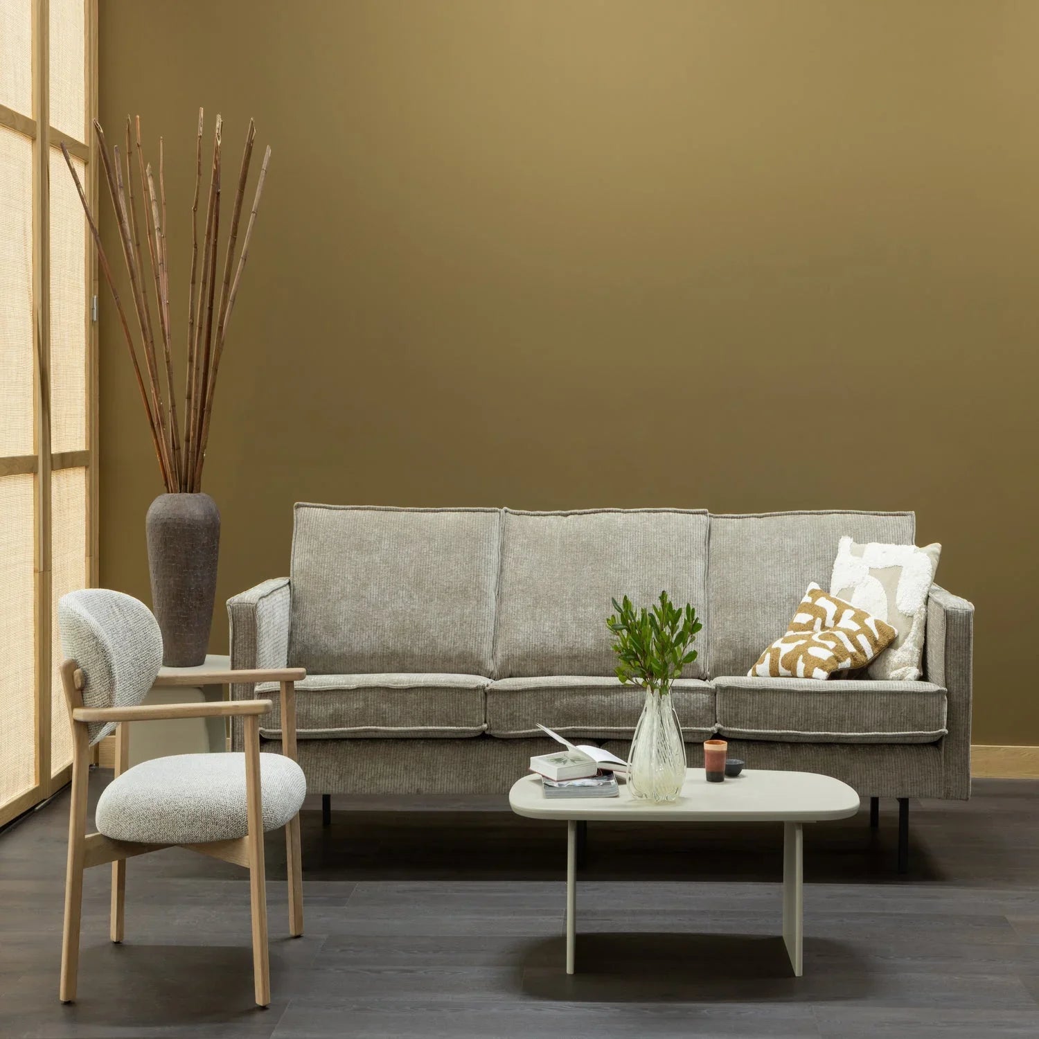 UDAR ARMCHAIR NATURAL WITH WOODEN FRAME NATURAL