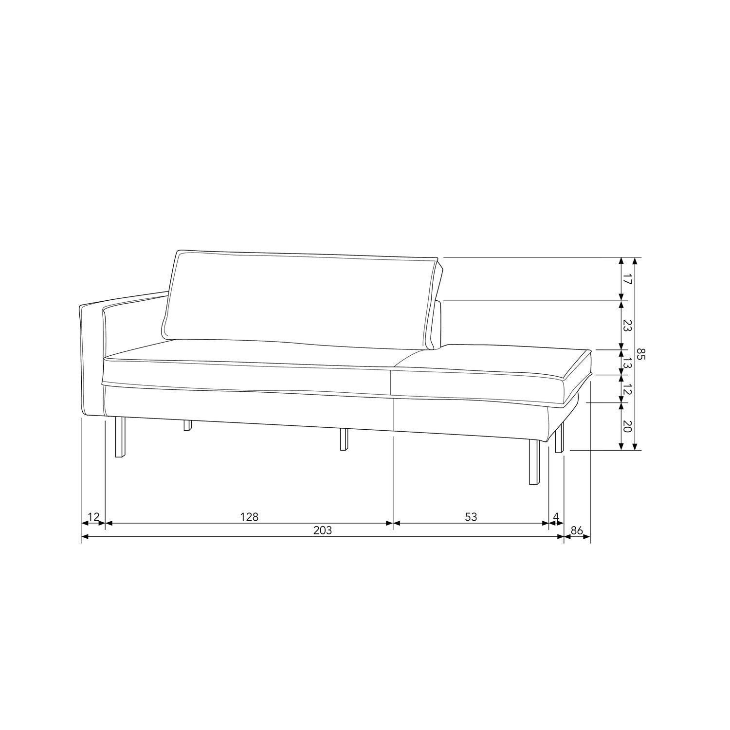 WOOOD sezlong RODEO | 100% Pes | Natural | 85x203x86 cm