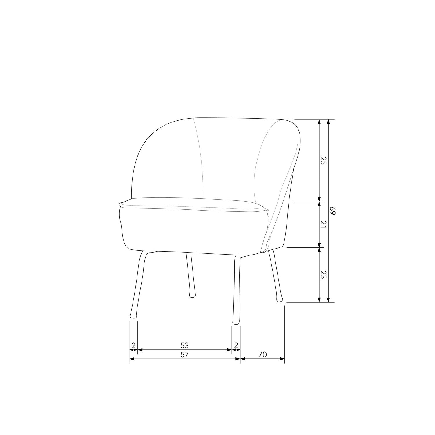 WOOOD fotoliu VOGUE ARMCHAIR VELVET | 100% Pes | Rugina | 69x57x70 cm