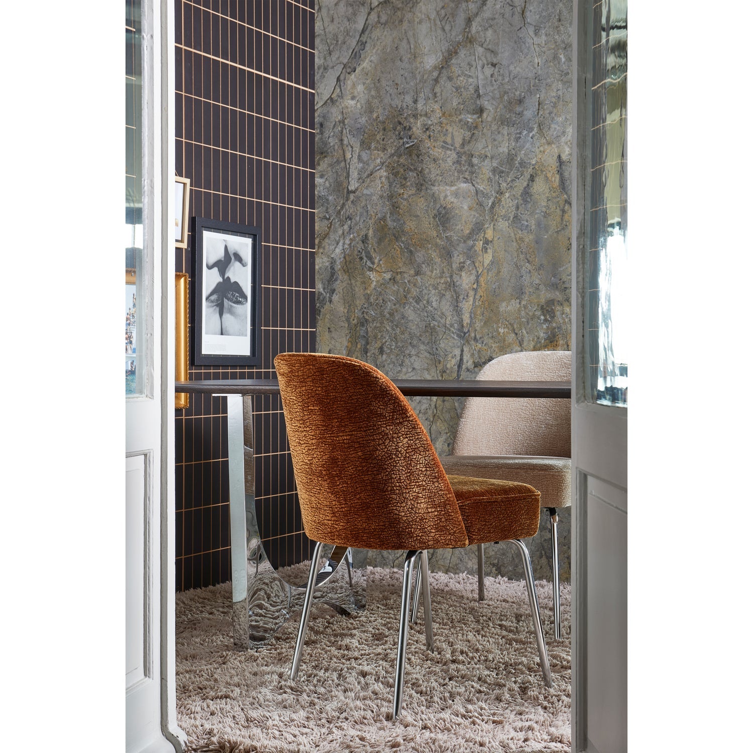 WOOOD scaun dining VOGUE | 100% Pes | Maro | 83x50x57 cm