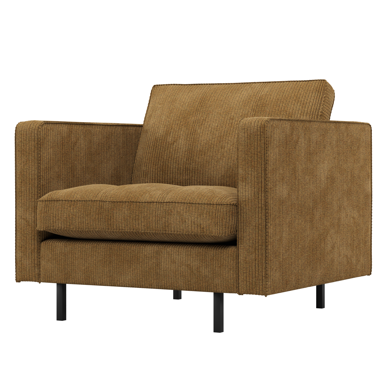 WOOOD fotoliu RODEO CLASSIC ARMCHAIR RIB FABRIC | 100% Pes | Galben | 83x98x88 cm