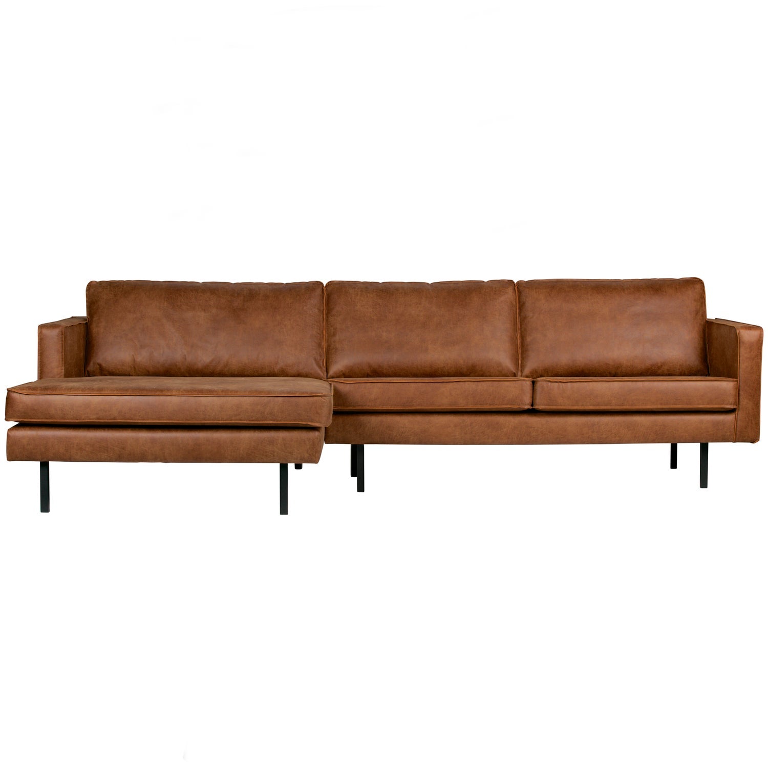 WOOOD canapea colt RODEO CHAISE LONGUE | Piele | Coniac | 85x300x155 cm