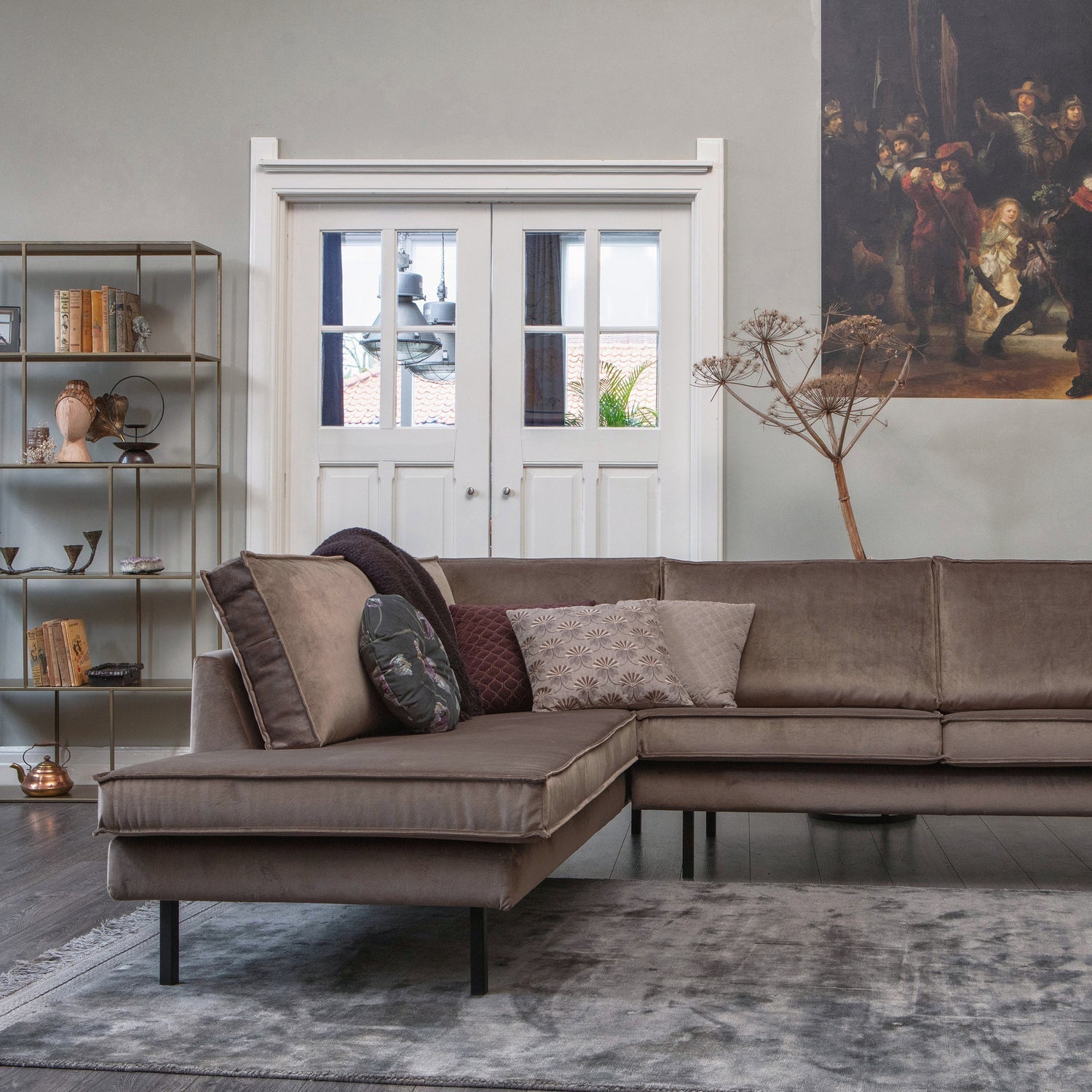 WOOOD canapea colt RODEO | 100% Pes | Taupe | 85x266x213 cm