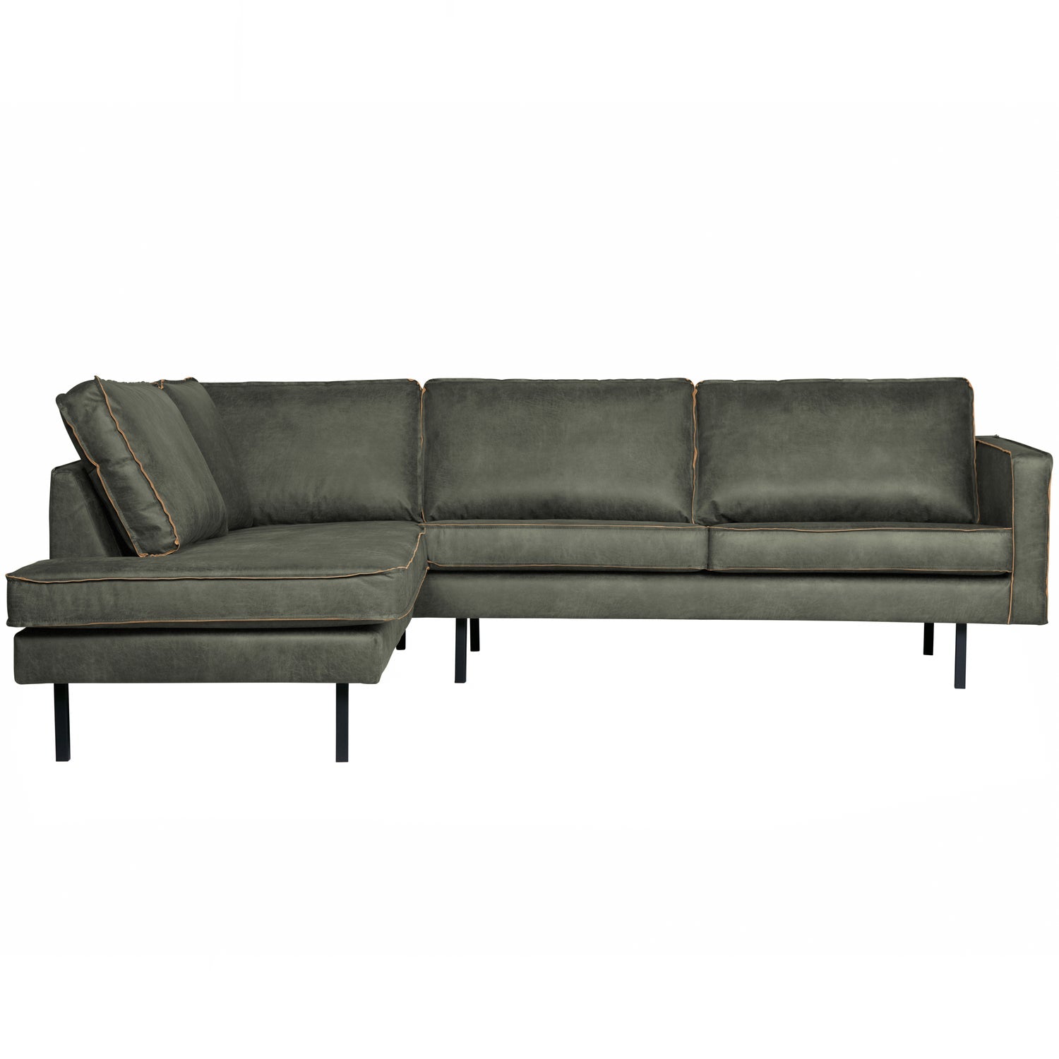 WOOOD canapea colt RODEO | Piele | Army | 85x266x213 cm