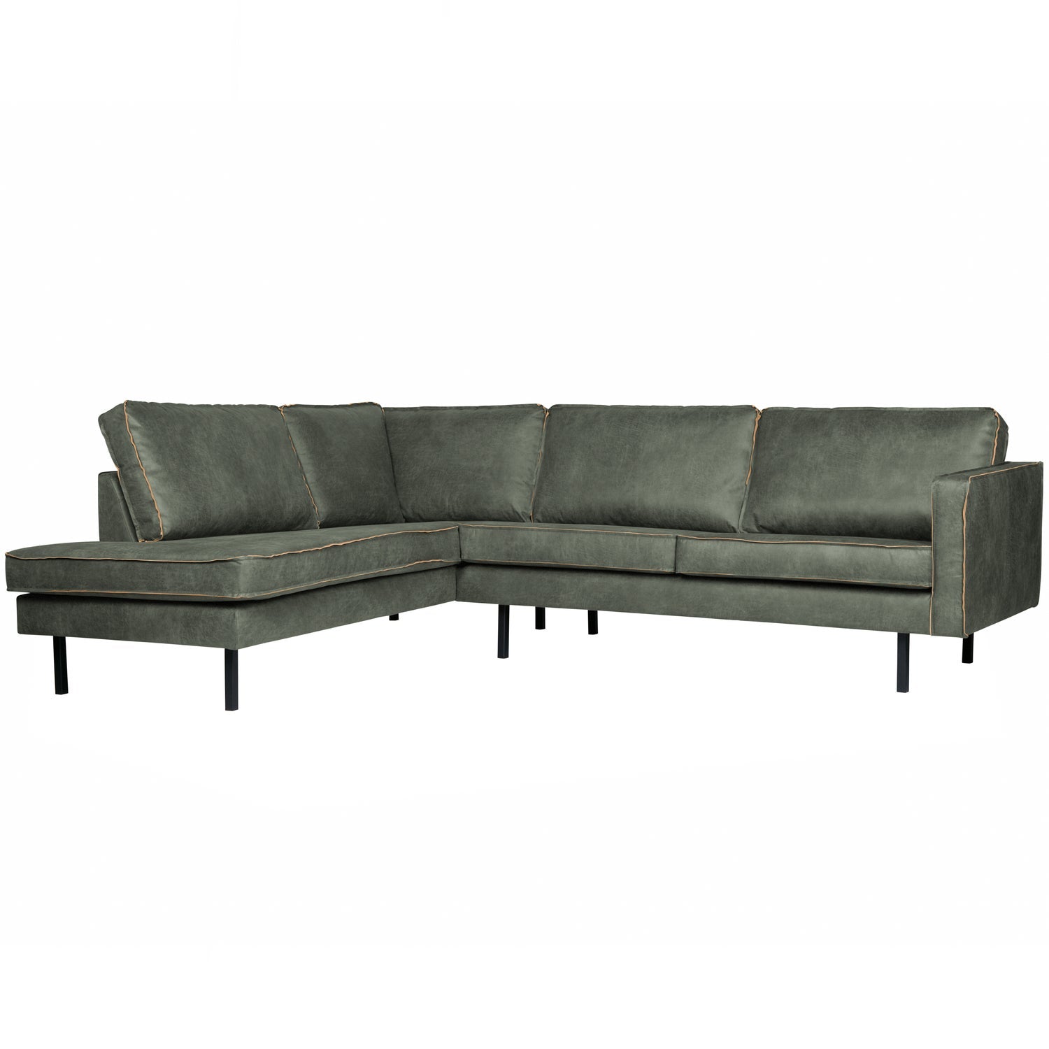 WOOOD canapea colt RODEO | Piele | Army | 85x266x213 cm