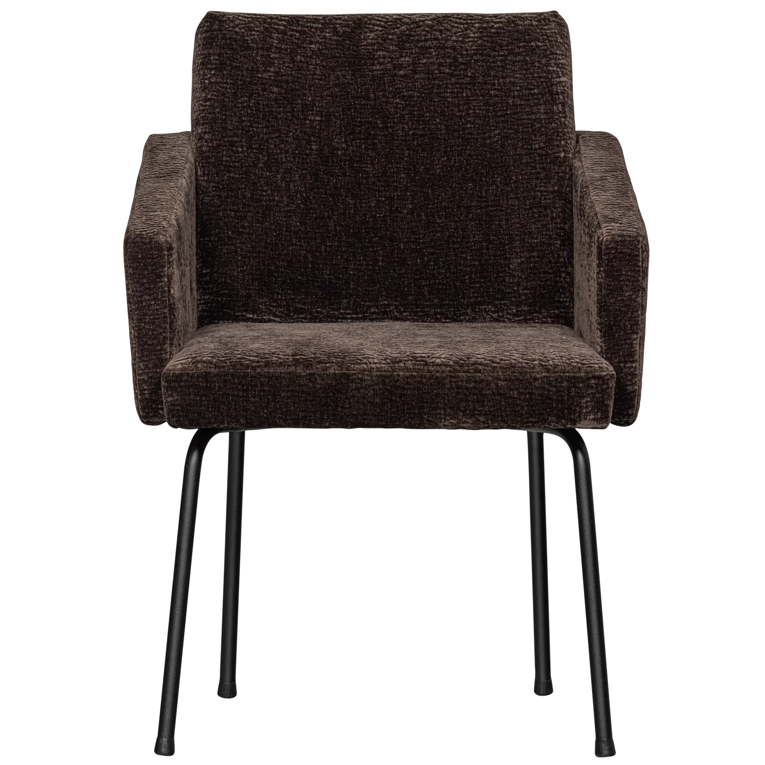 MOUNT DINING CHAIR WITH ARMREST 3D CHENILLE DARK BROWN