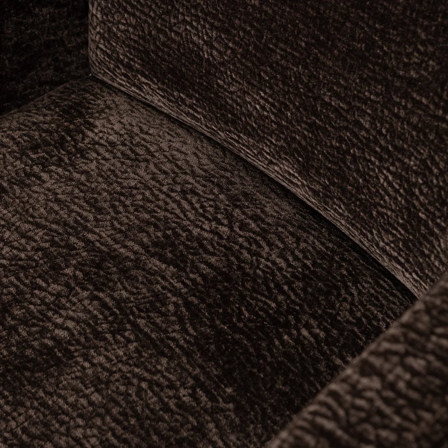 MOUNT DINING CHAIR WITH ARMREST 3D CHENILLE DARK BROWN