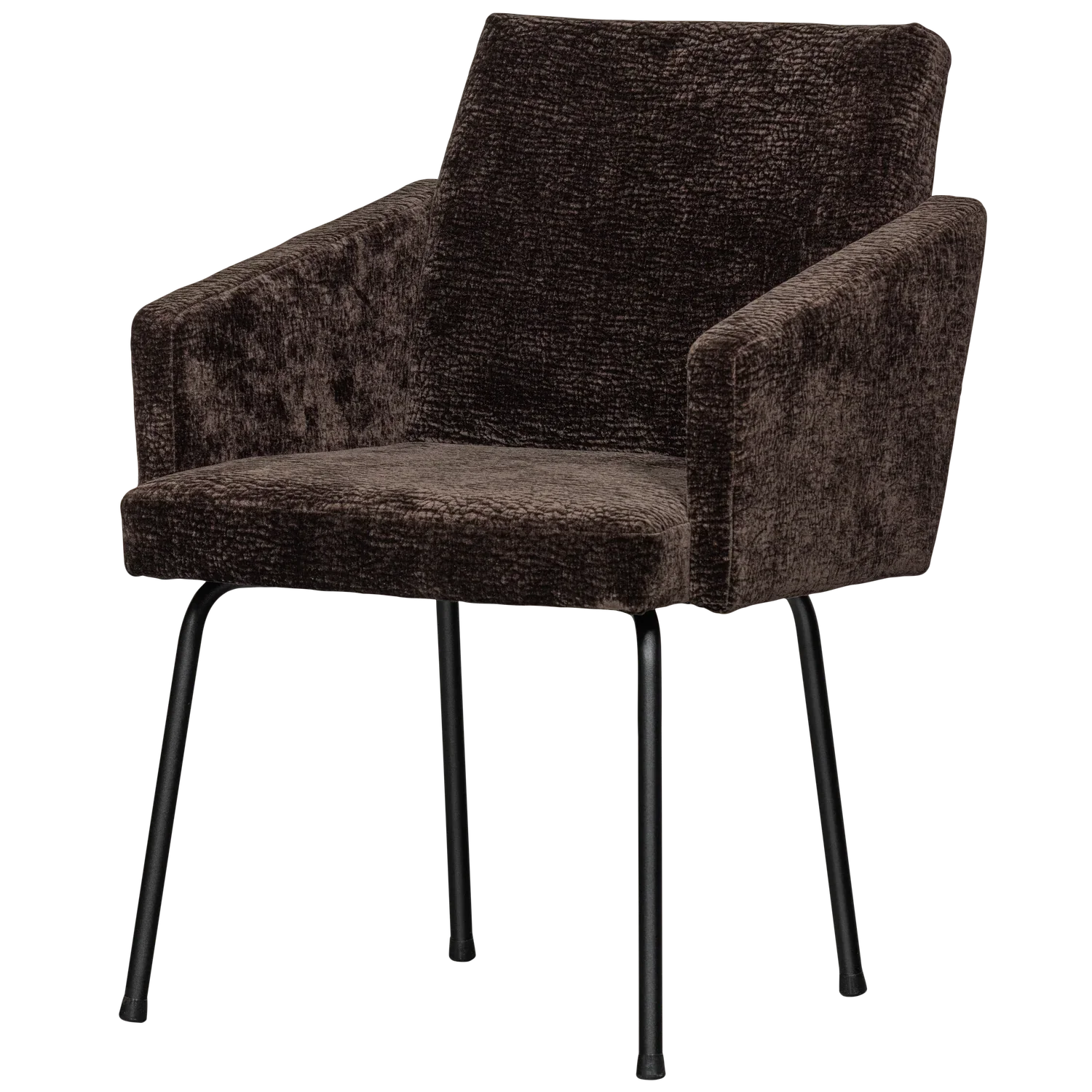 MOUNT DINING CHAIR WITH ARMREST 3D CHENILLE DARK BROWN