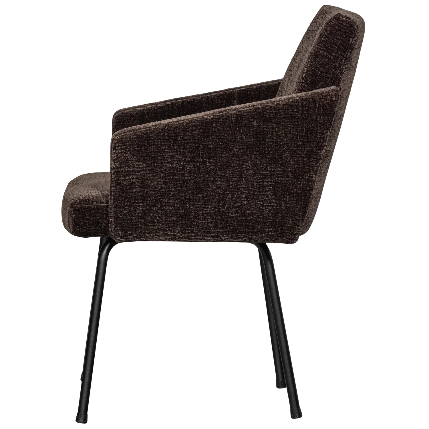 MOUNT DINING CHAIR WITH ARMREST 3D CHENILLE DARK BROWN