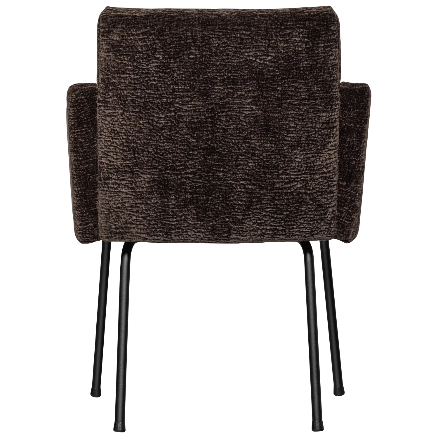 MOUNT DINING CHAIR WITH ARMREST 3D CHENILLE DARK BROWN