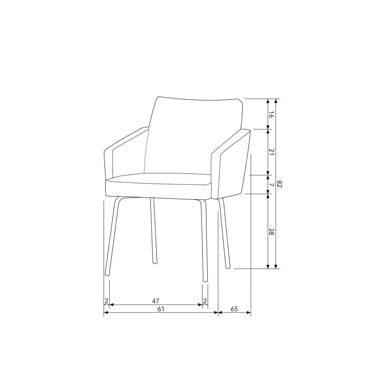 MOUNT DINING CHAIR WITH ARMREST LEATHERLOOK NATURAL