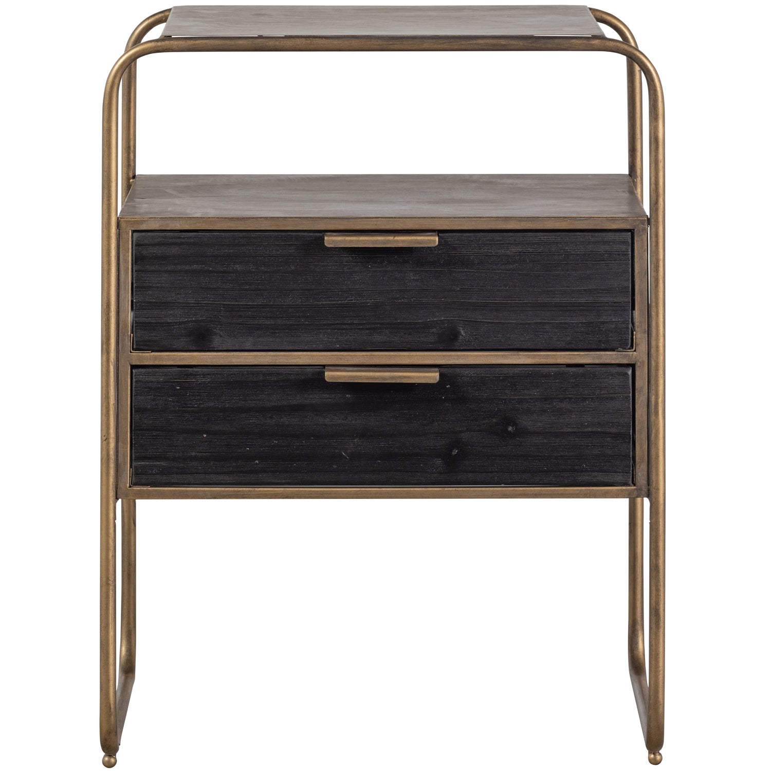 WOOOD noptiera POLITE NIGHTSTAND METAL/WOOD ANTIQUE BRASS | Metal | Antique Brass | 62x45x38 cm