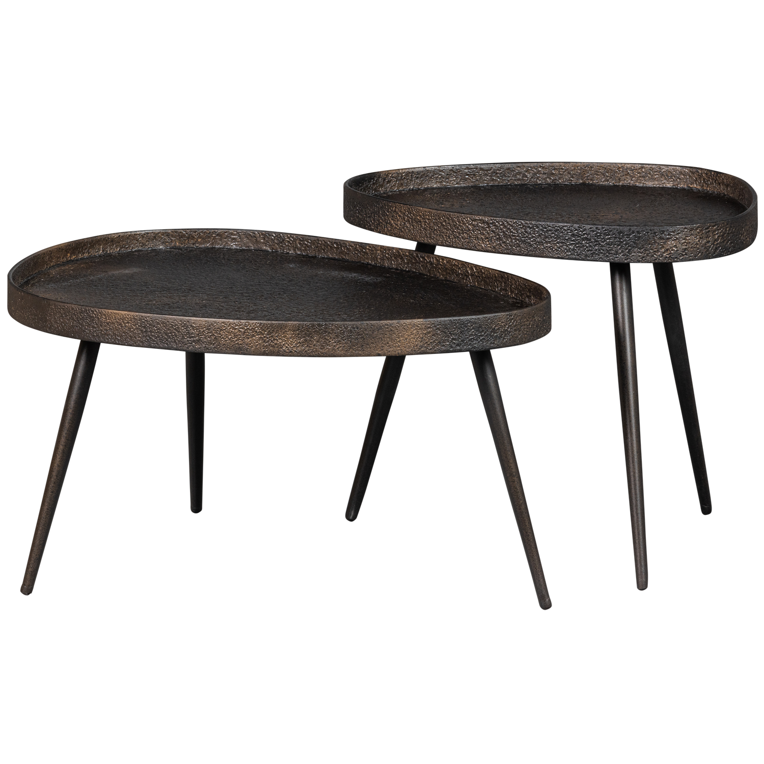 WOOOD masuta laterala CRUDE | lemn | Antique bronze | 39x71x52 cm
