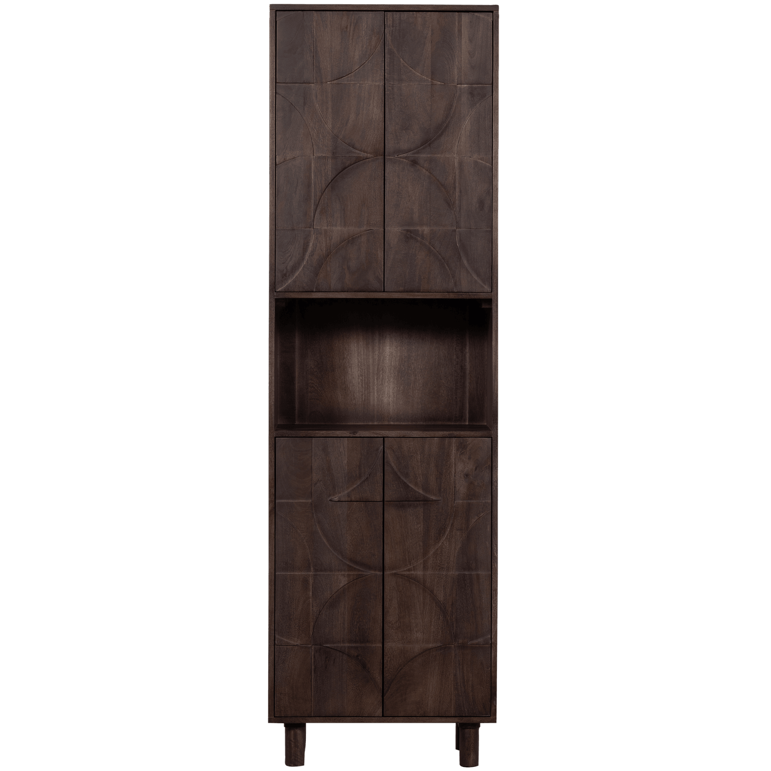 DRAW 4-DOOR STORAGE CABINET WITH OPEN COMPARTMENT MANGO WOOD