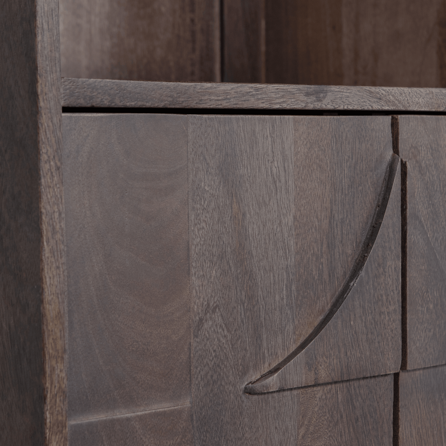 DRAW 4-DOOR STORAGE CABINET WITH OPEN COMPARTMENT MANGO WOOD