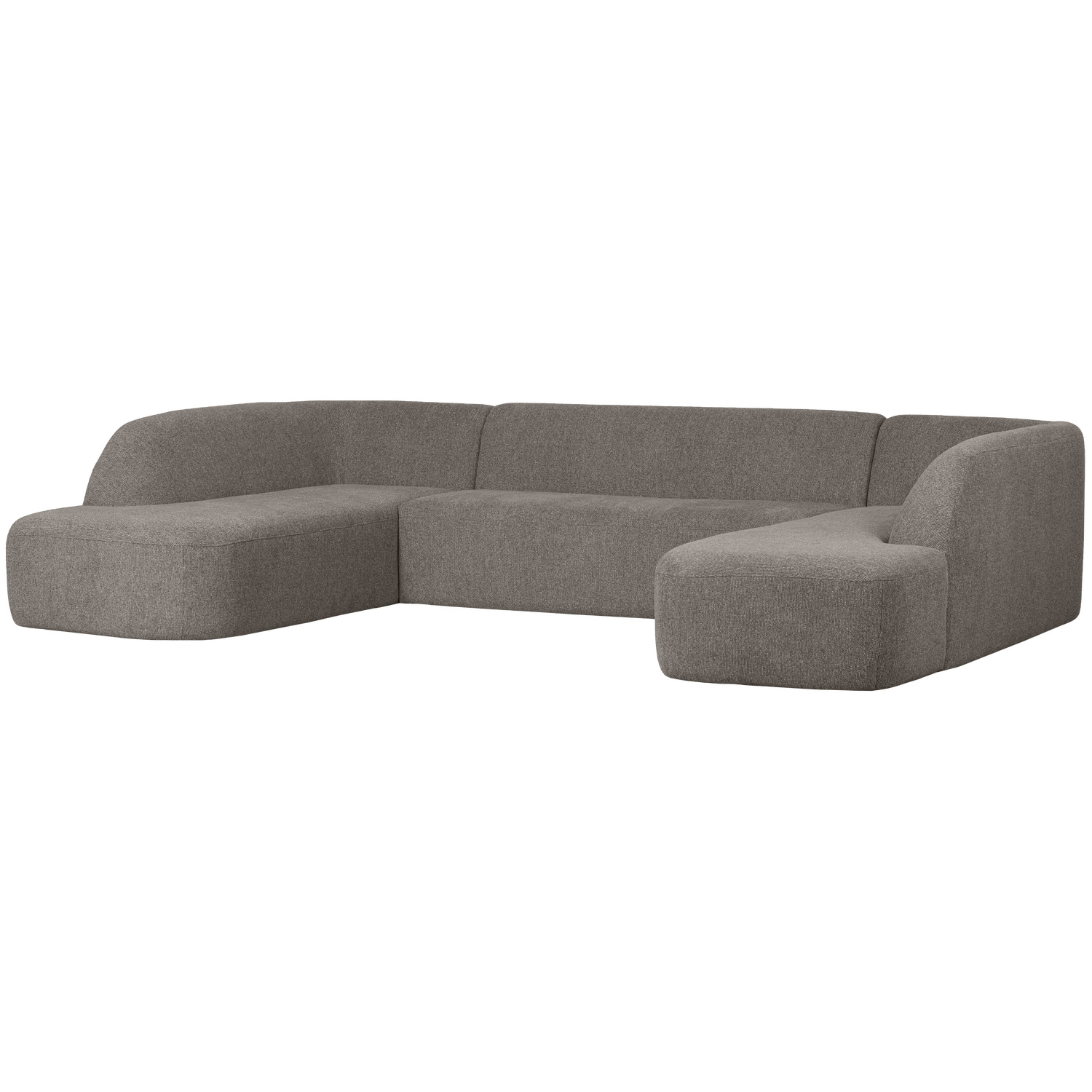 WOOOD canapea colt SLOPING U-SHAPE | poliester | Gri | 77x339x225 cm