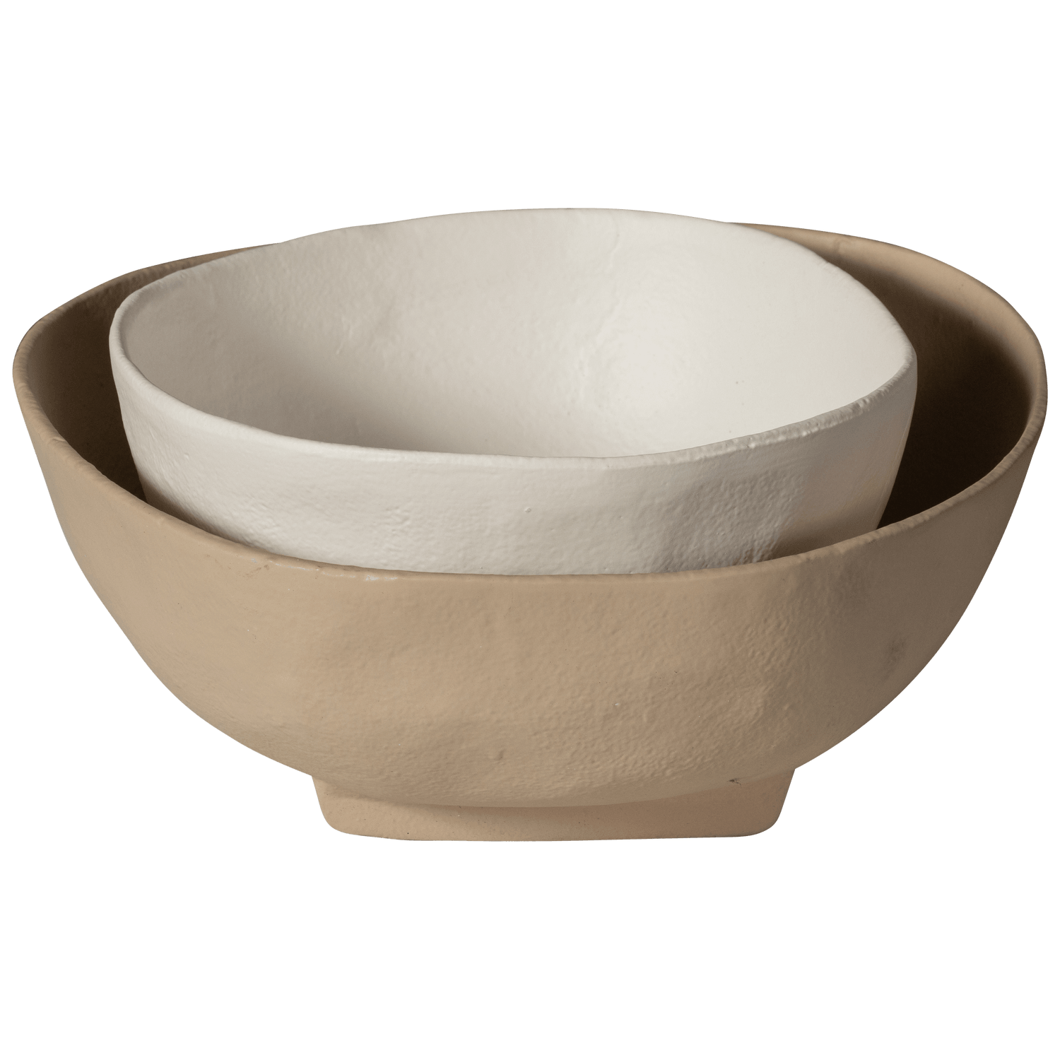 SET OF 2 - SEAL UP BOWLS ALUMINUM SAND/OFF WHITE