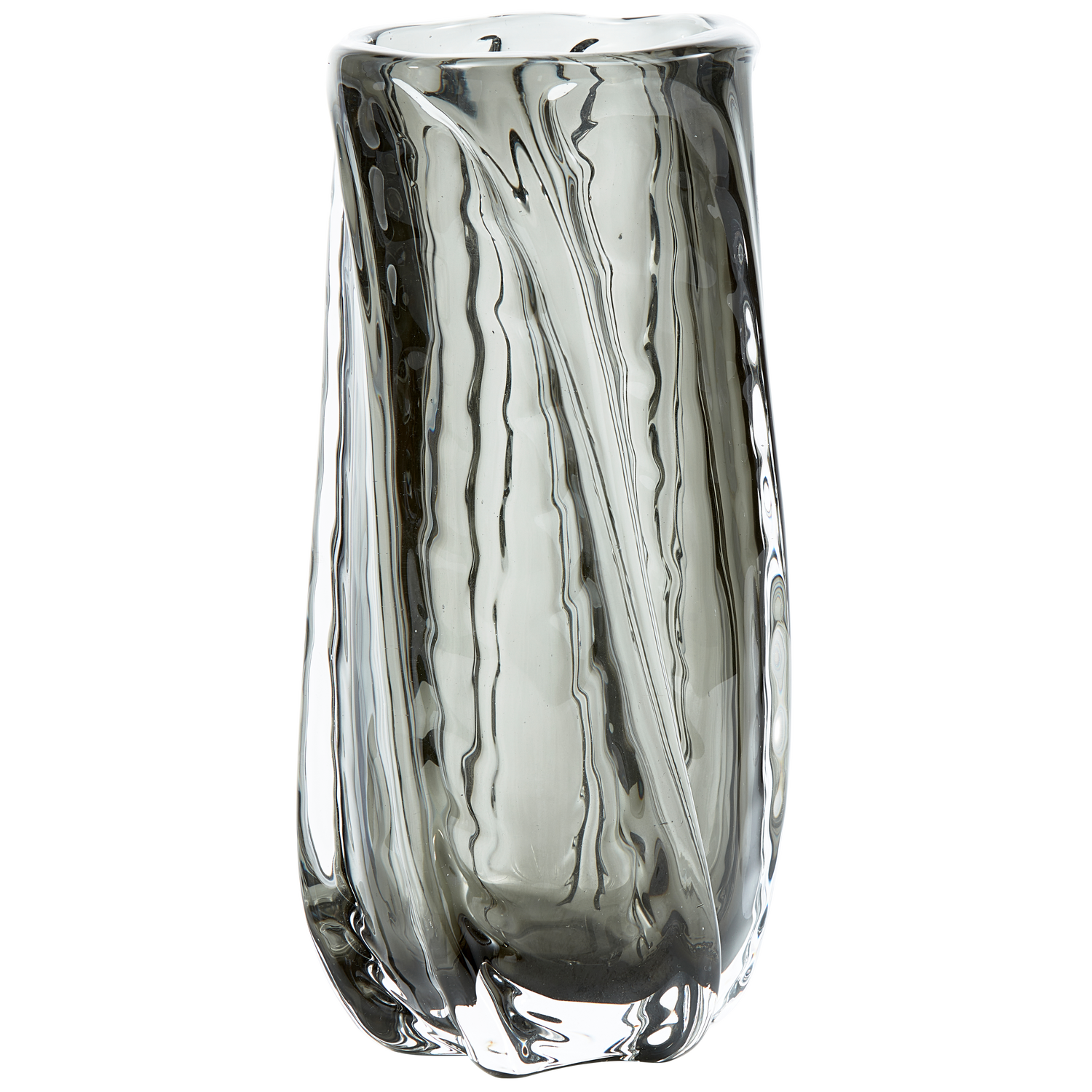 PARAGON HANDSHAPED VASE GLASS ANTHRACITE 27x12CM