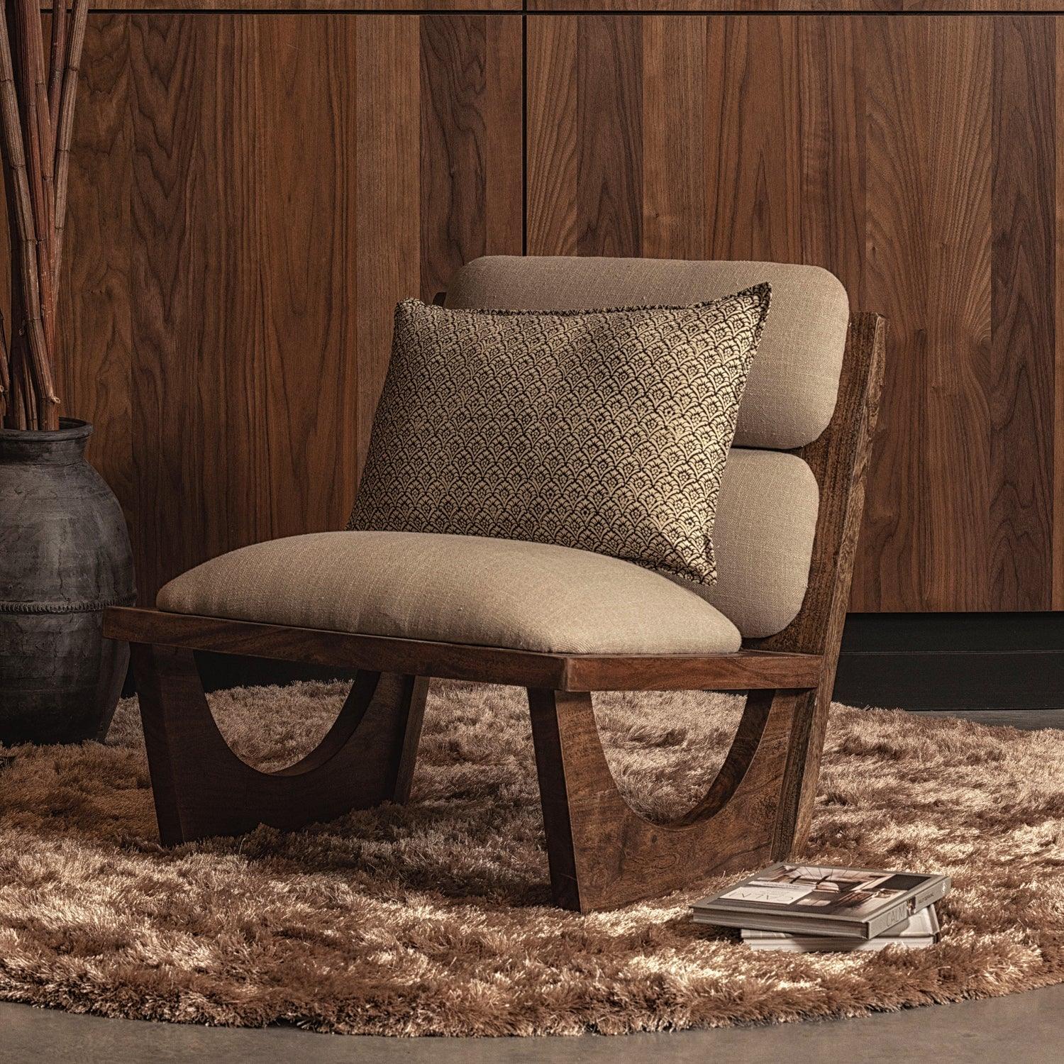 OPULENT ARMCHAIR BOUCLÉ/WOOD NATURAL