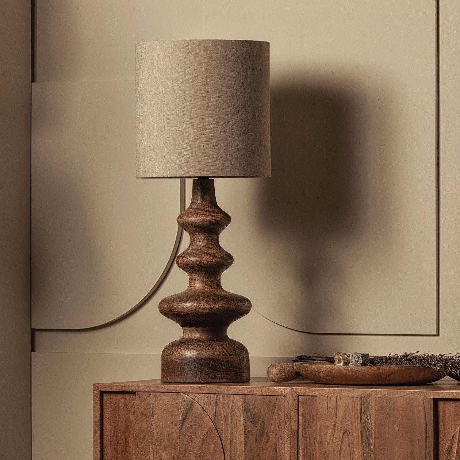 FONDLE TABLE LAMP BASE WOOD WARM BROWN