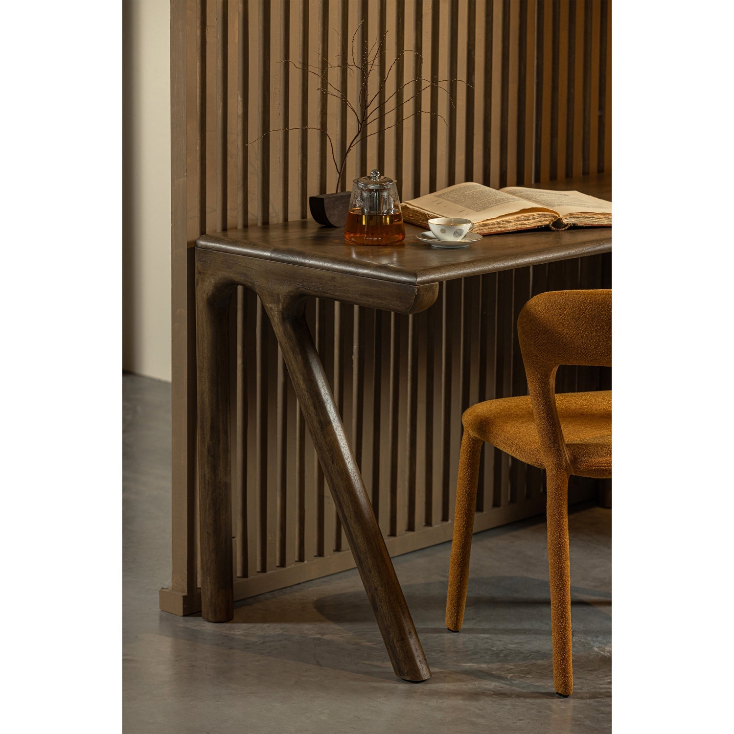 WOOOD birou TUG | Lemn mango | Nuc | 78x130x60 cm