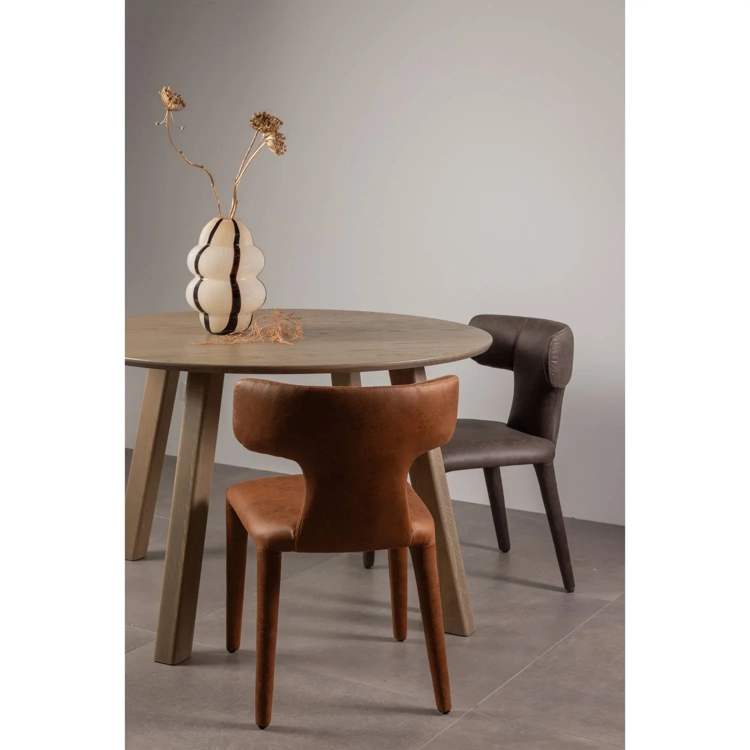 PERMIT DINING CHAIR LEATHER LOOK BLACK/GREY