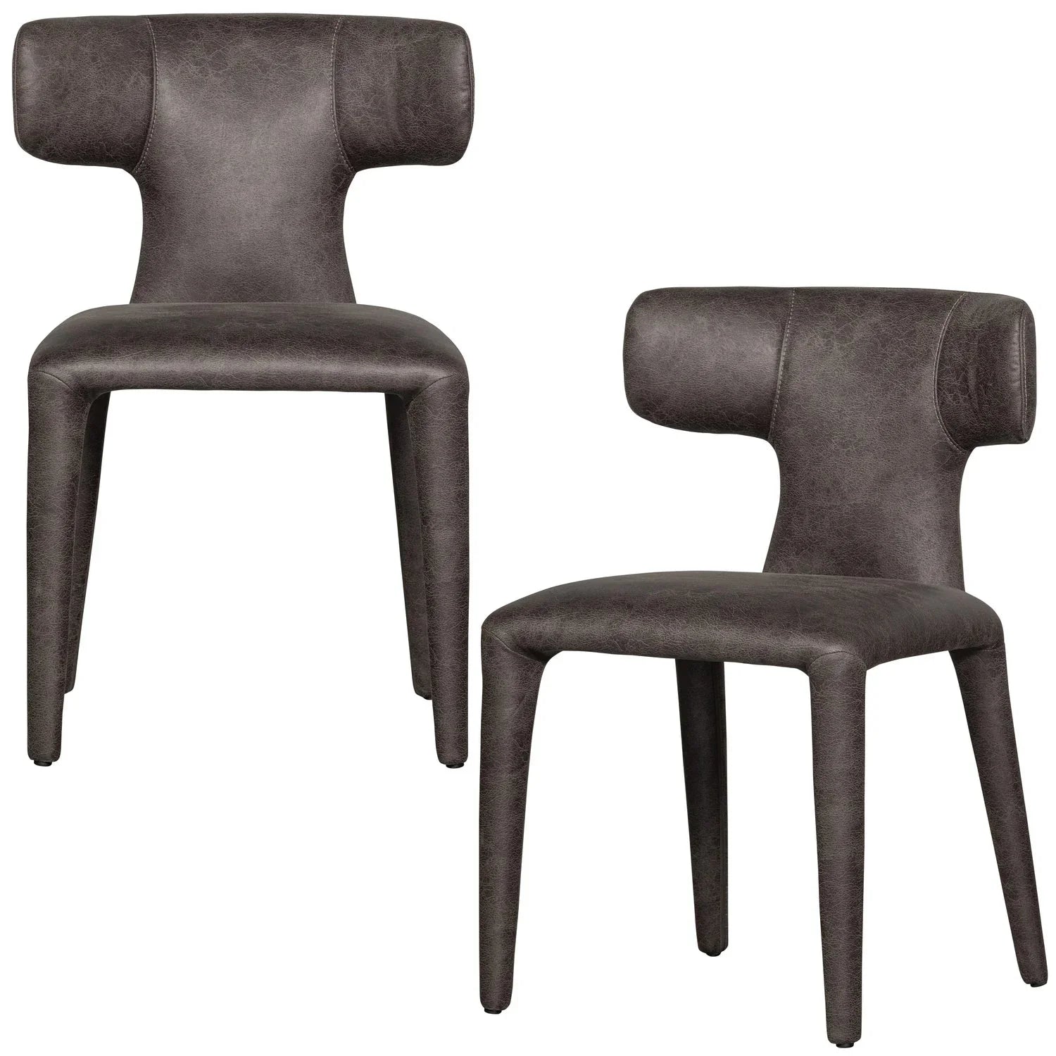 PERMIT DINING CHAIR LEATHER LOOK BLACK/GREY