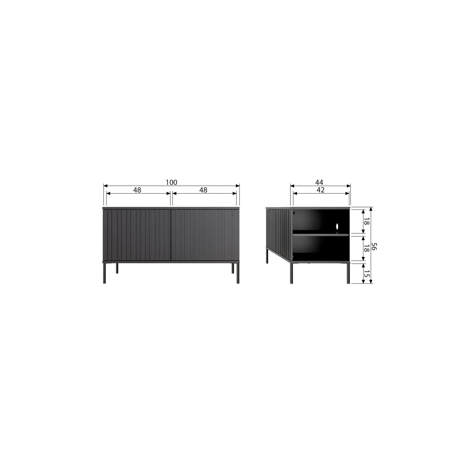 NEW GRAVURE TV UNIT 100 CM PINE DUST [fsc]