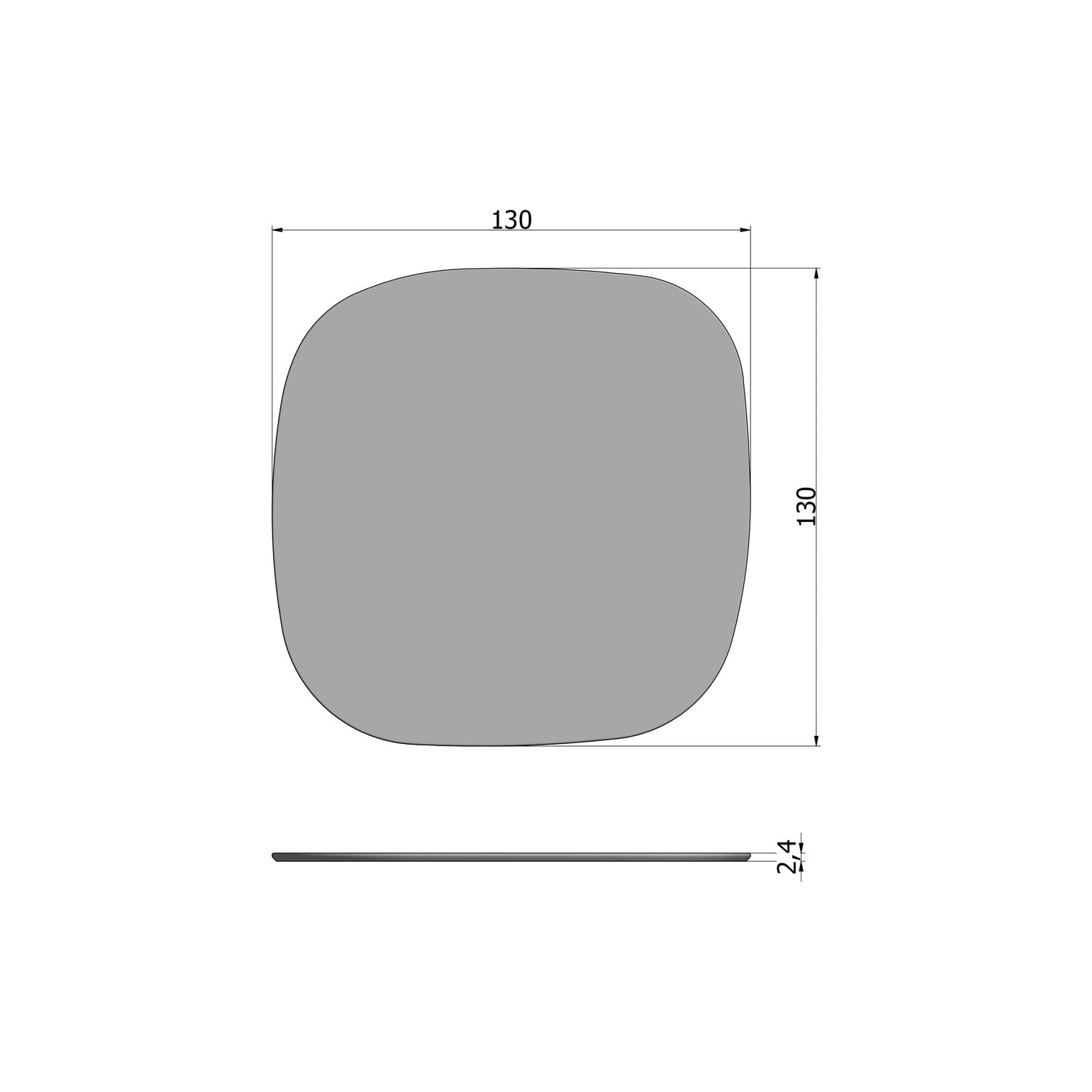 TABLO TABLE ASH MIST ORGANIC 130x130 [fsc] SQUARE LEG