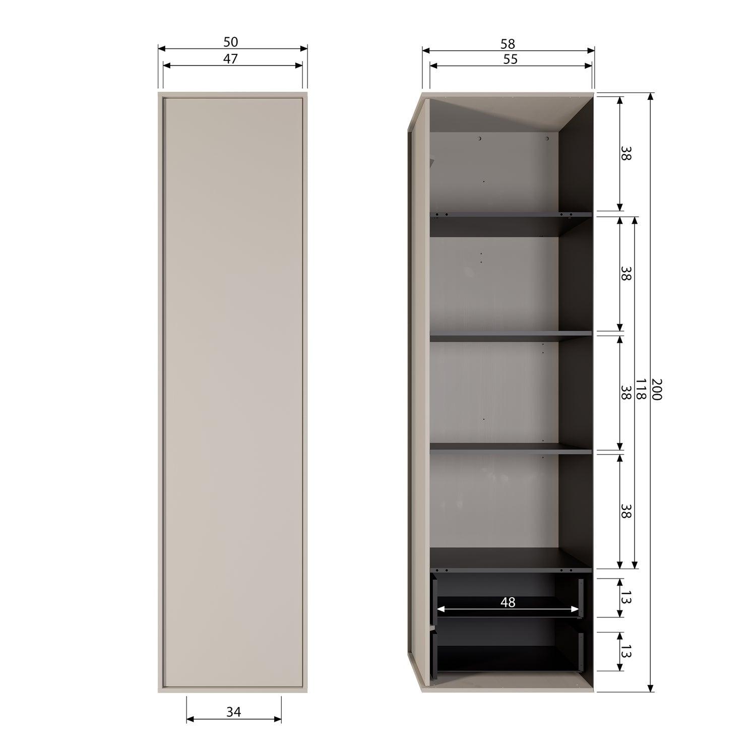 DAILY CLOSET SINGLE 200x50CM PINE DAKARGRAU [fsc]