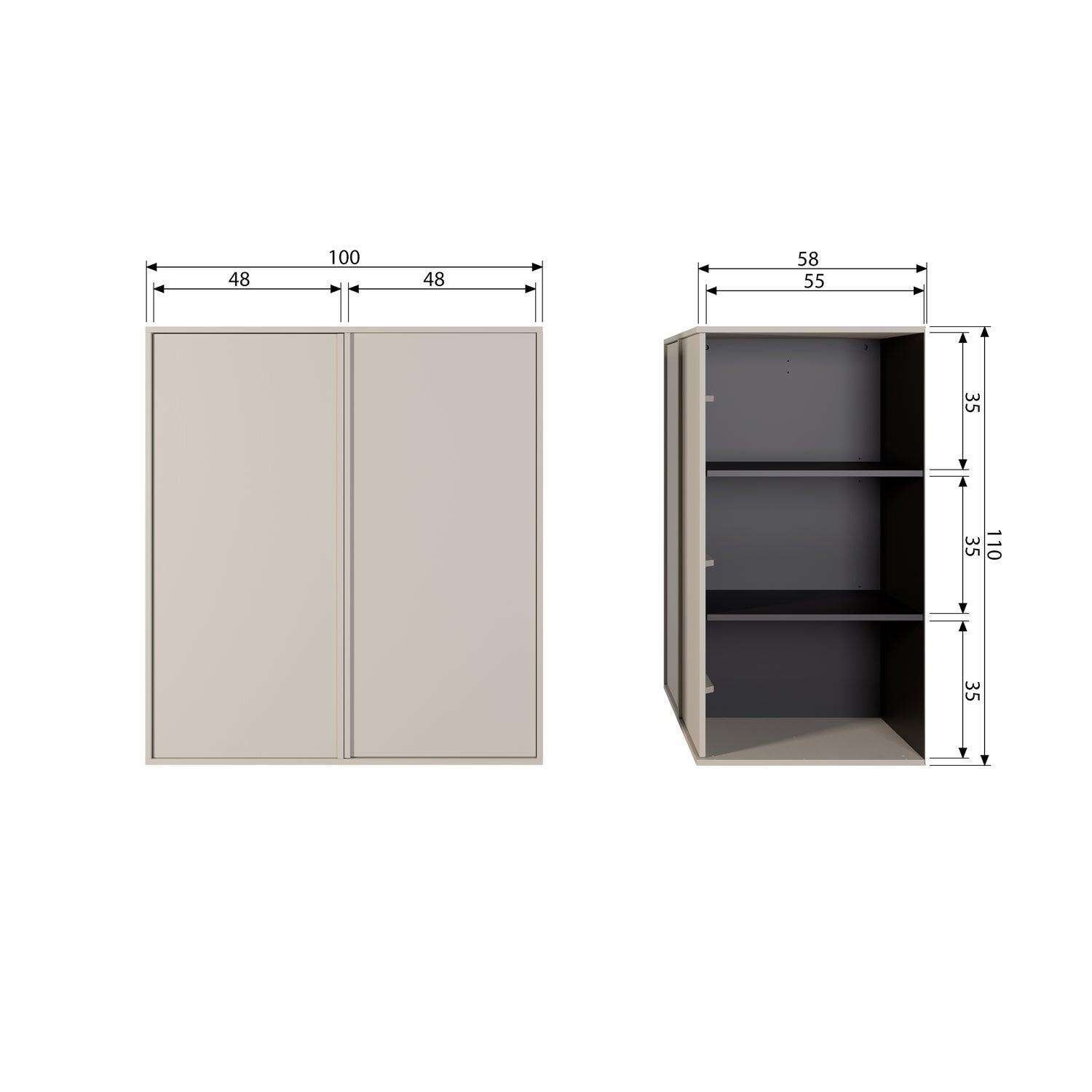 DAILY CLOSET DOUBLE 110x100CM PINE DAKARGRAU [fsc]