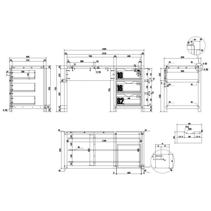 Biblioteca + birou ALEX - Vipack - PARIS14A.RO