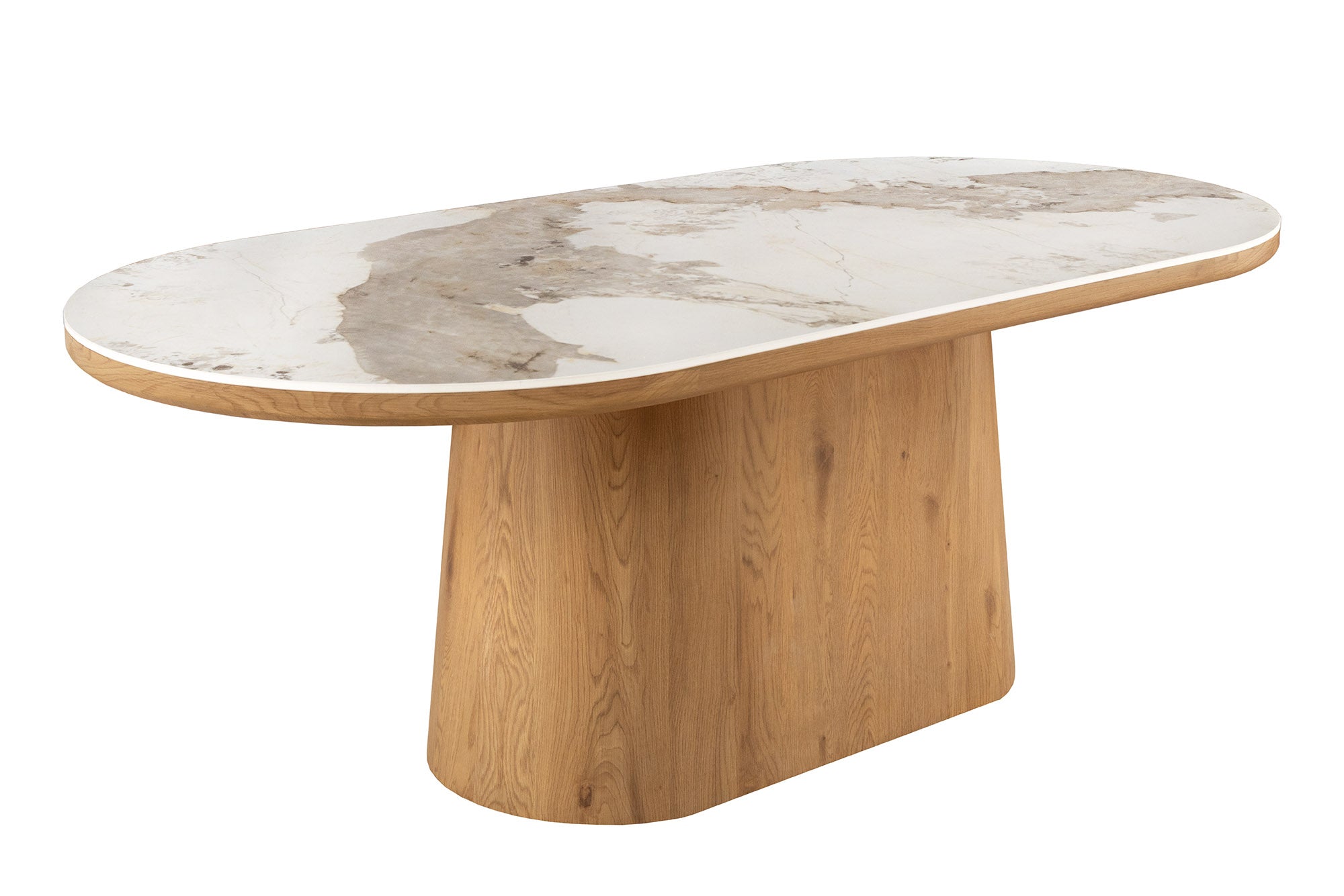 Invicta Masă dining UNIQUE - 200cm | Stejar, Marmură, Alb | 200x76x100 cm
