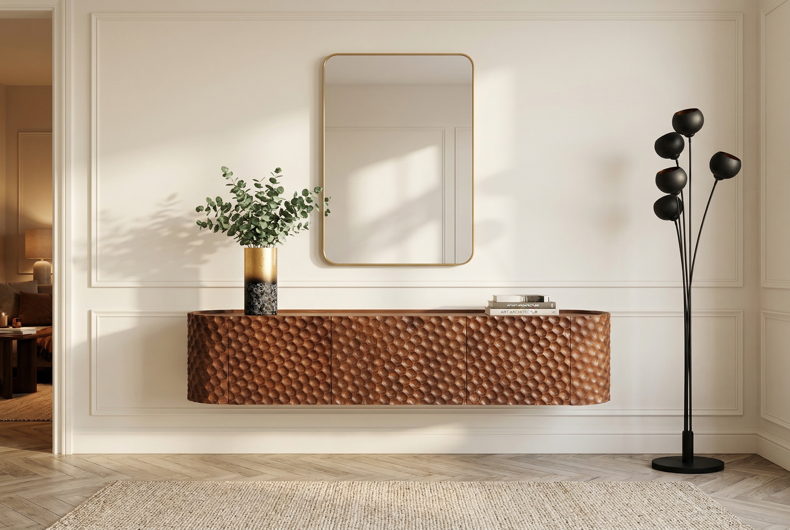 Invicta Comodă TV TV - 160cm | Mango, Negru | 160x56x43 cm