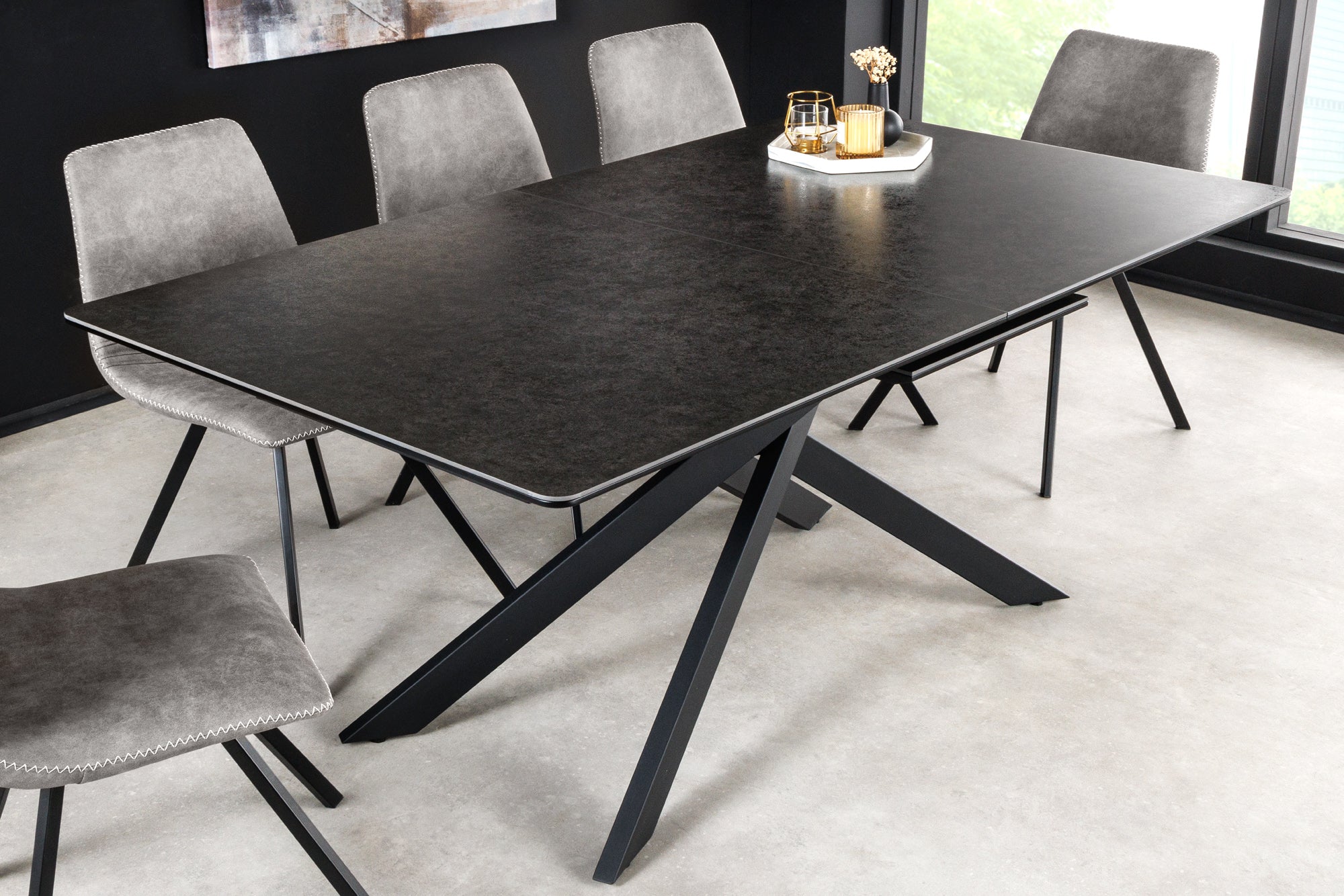 Invicta Masă dining ALPINE - 200cm | Pin, Marmură | 160x76x90 cm