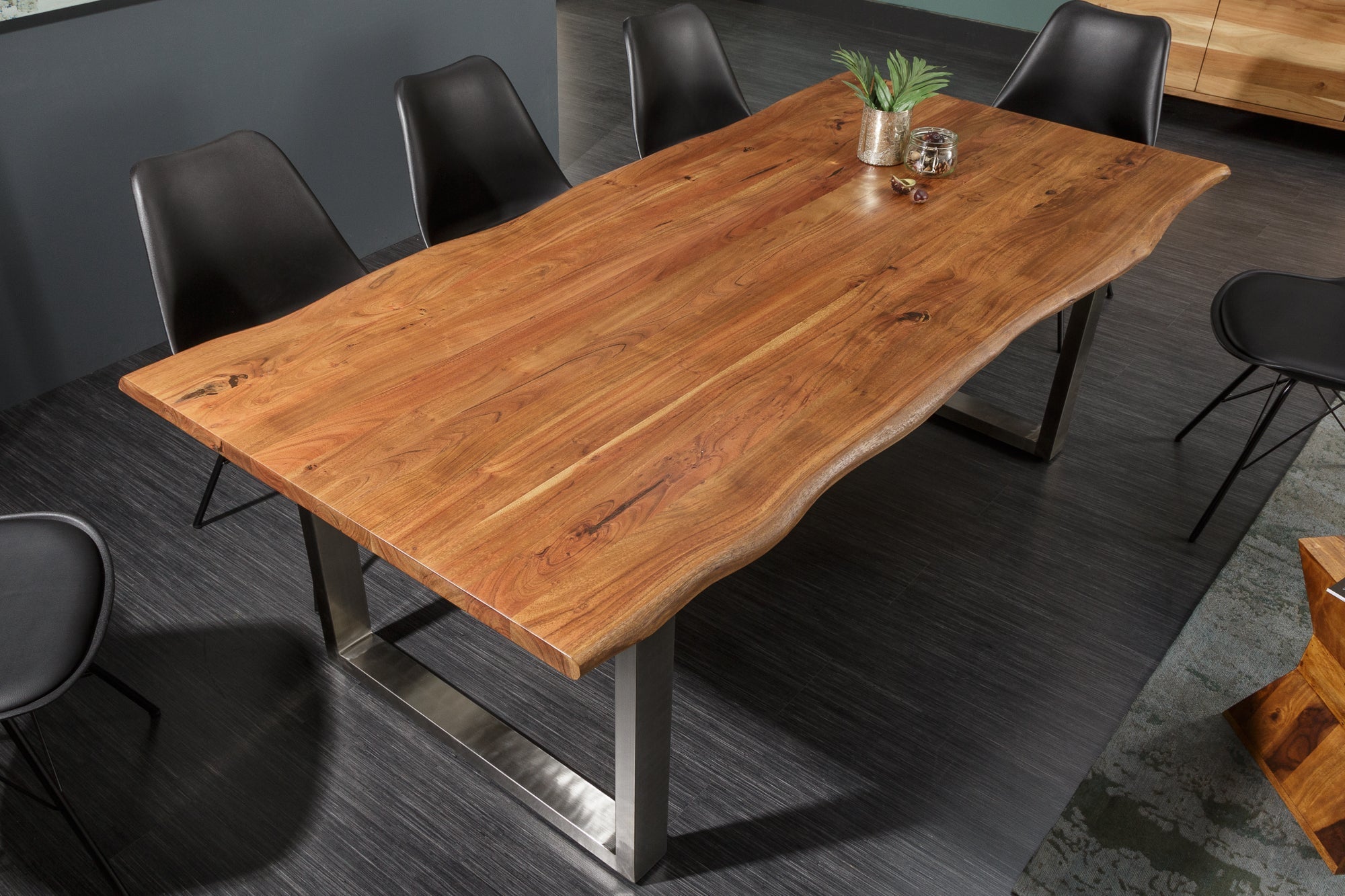 Invicta Masă dining MAMMUT - 180cm | Acacia, Natural | 180x03. Maix90 cm