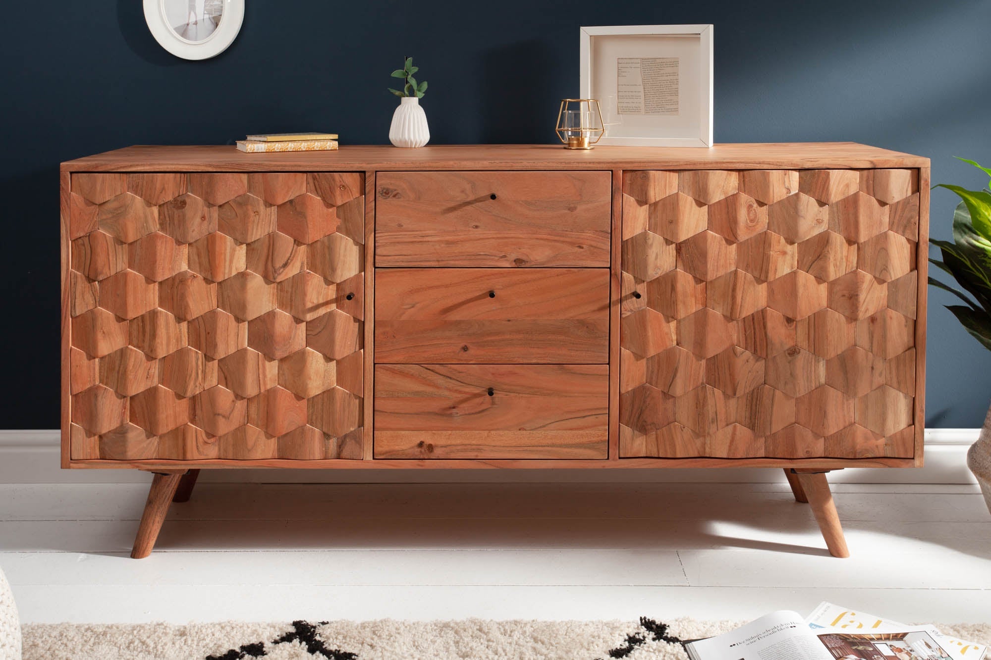 Invicta Comodă MYSTIC LIVING - 145cm | Acacia | 145x75x40 cm