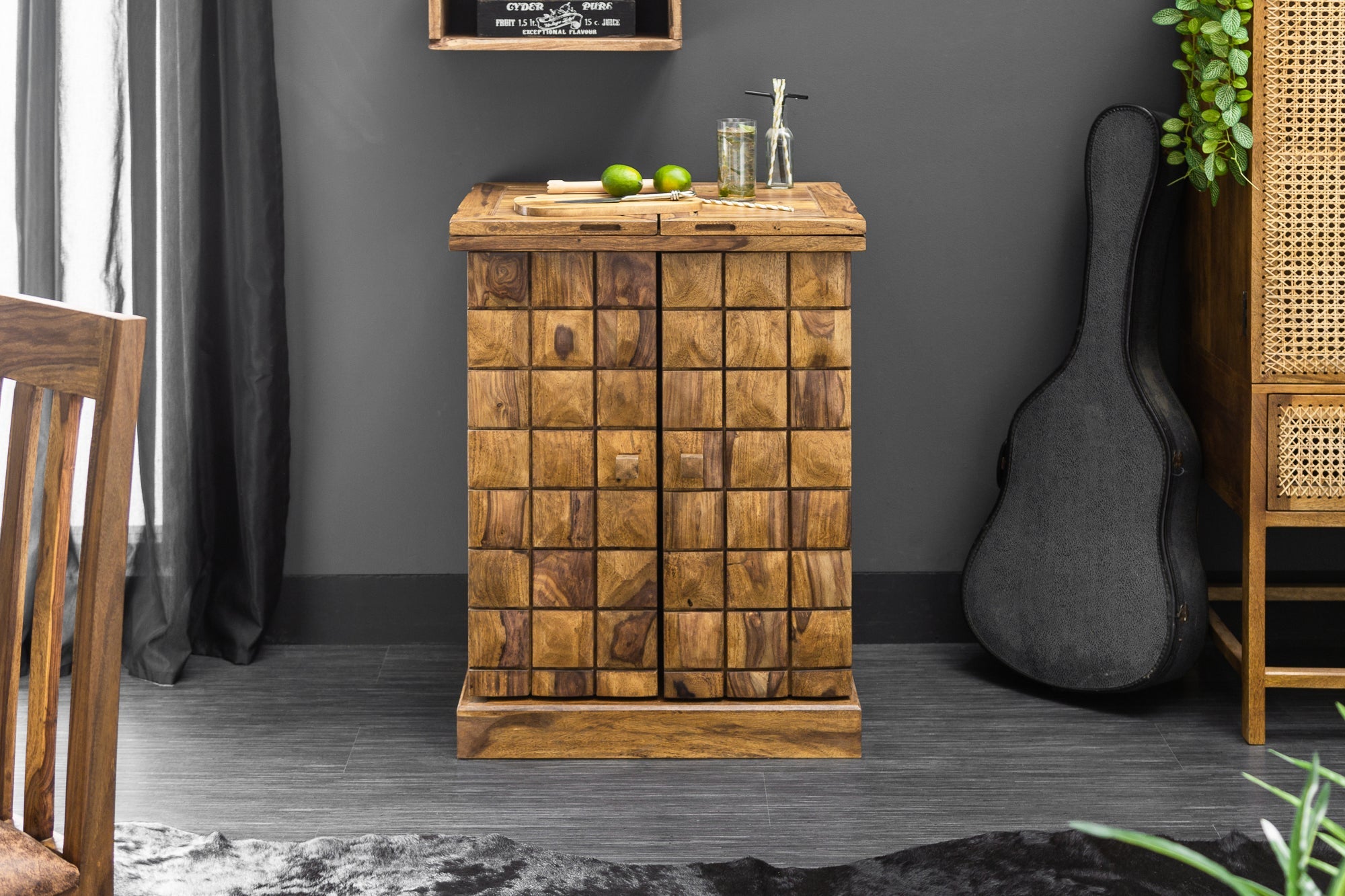 Invicta Dulap MOSAICO - 130cm | Sheesham, Natural | 65x90x50 cm