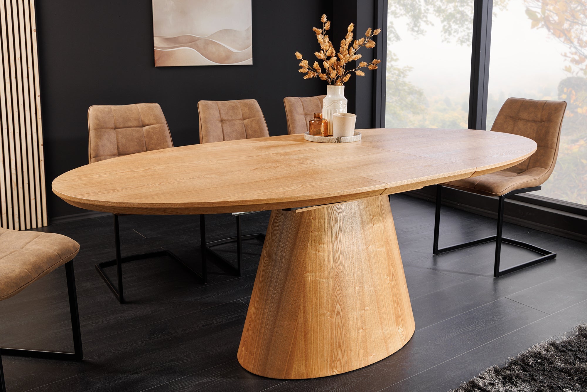 Invicta Masă dining UNIQUE - 200cm | Stejar, Roșu