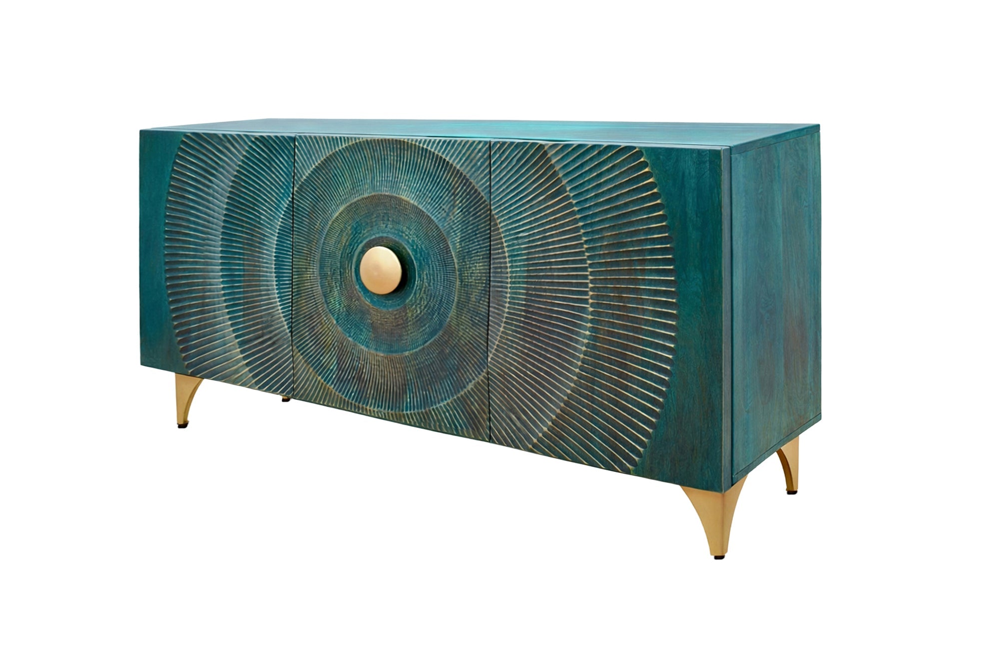 Invicta Comodă GOLDEN SUNSET - 140cm | Mango, Auriu | 140x75x38 cm