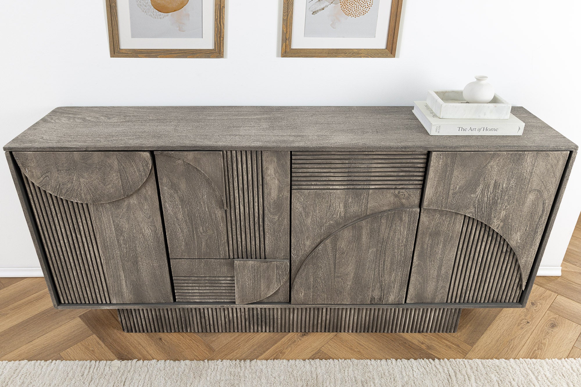 Invicta Comodă ART DECO - 170cm | Mango, Gri | 170x80x38 cm