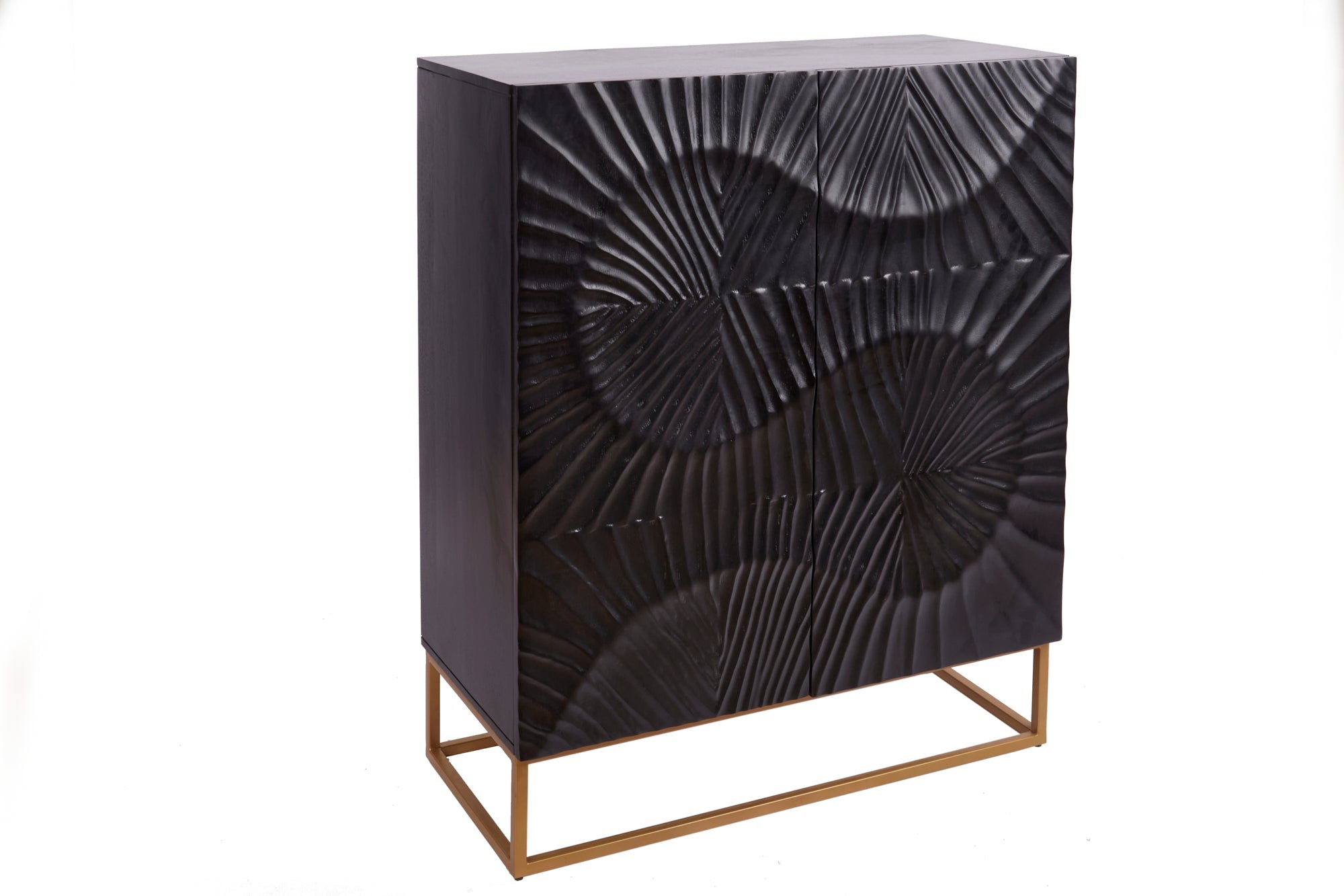 Invicta Vitrină înaltă SCORPION - 120cm | Mango, Negru | 100x120x38 cm
