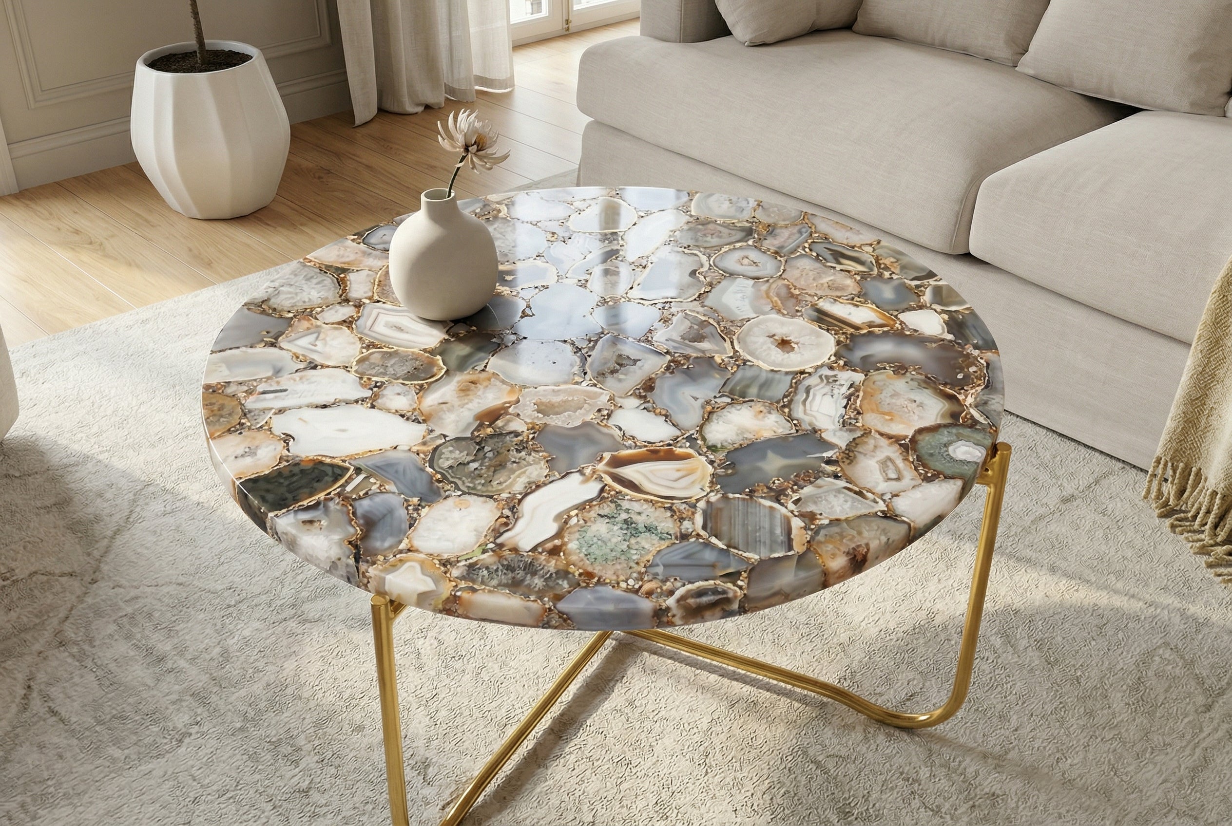 Invicta Masă cafea NOBLE - 65cm | Alb | 62x33x62 cm
