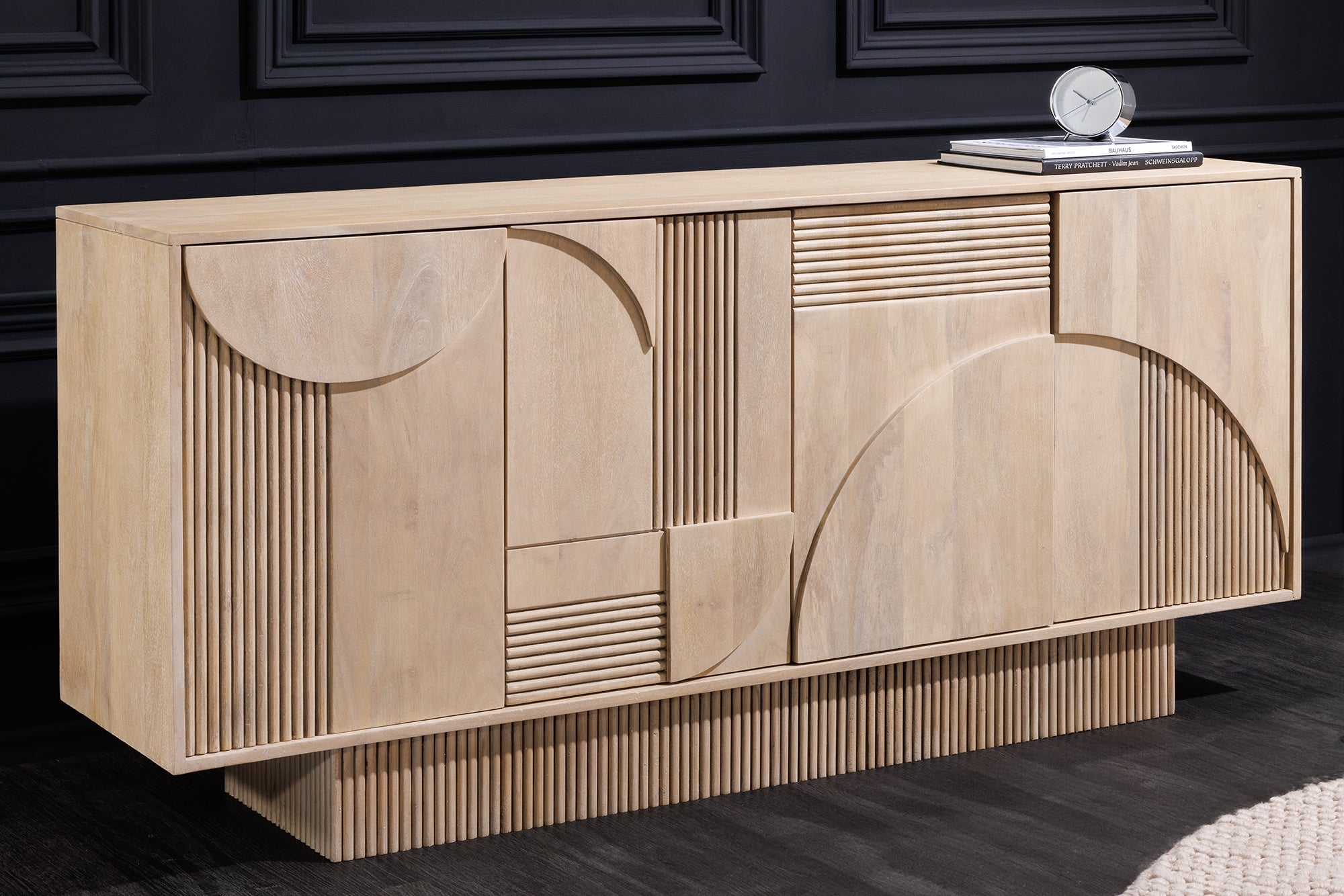 Invicta Comodă ART DECO - 170cm | Mango, Alb | 170x80x38 cm