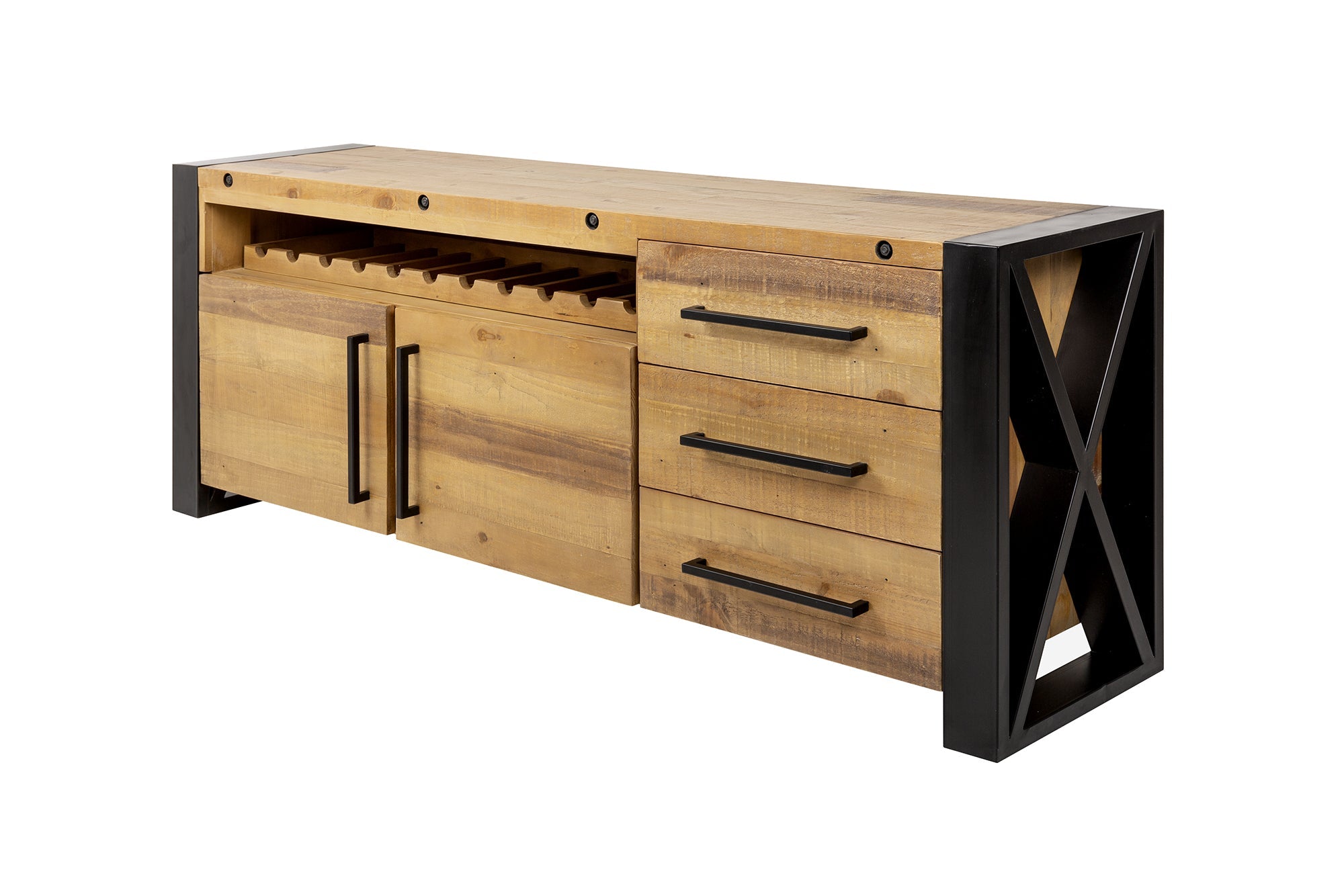 Invicta Comodă THOR - 195cm | Pin, Maro | 195x76x45 cm