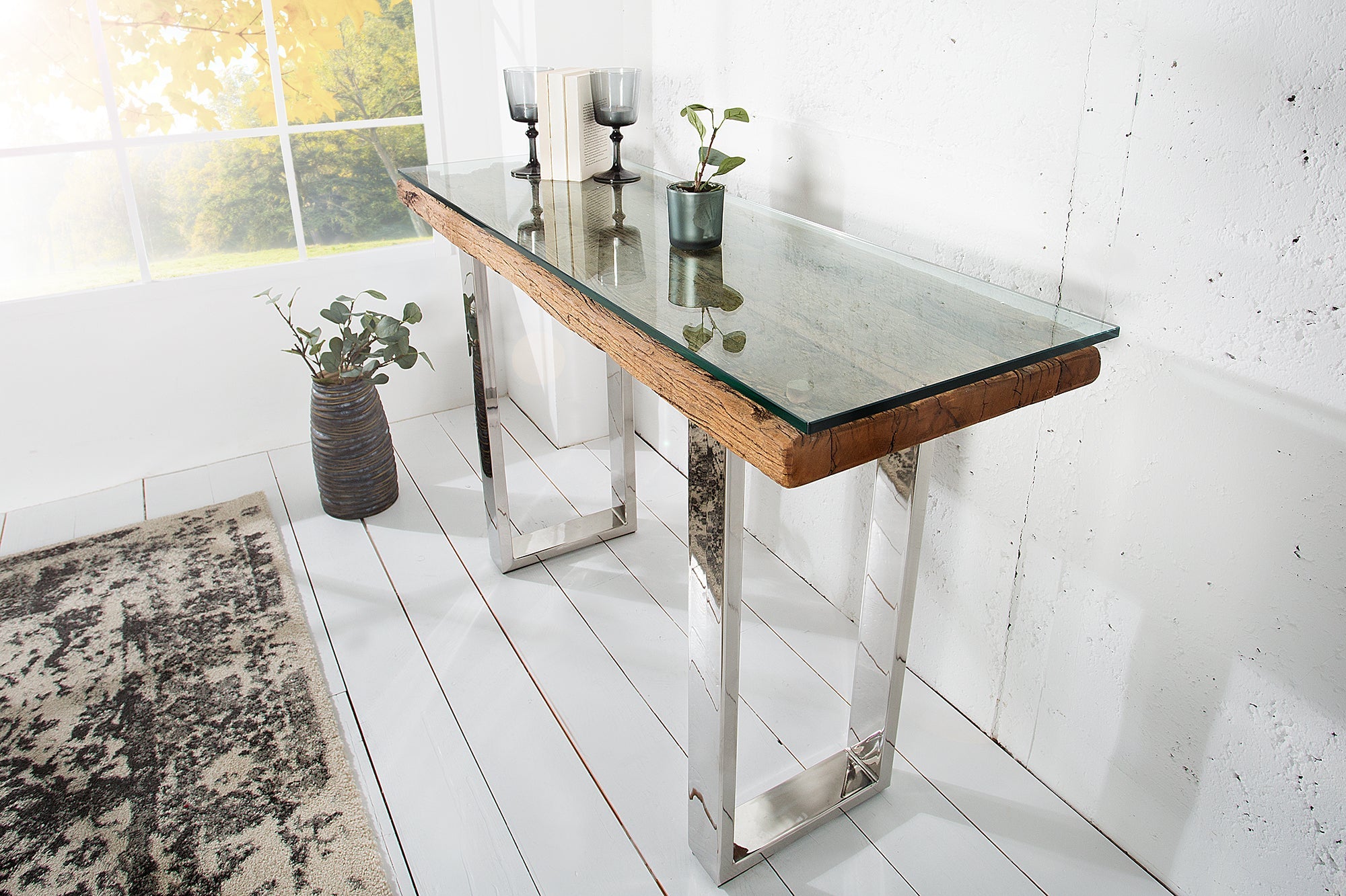 Invicta Consolă EUPHORIA BARRACUDA - 120cm | Sticlă | 120x80x40 cm
