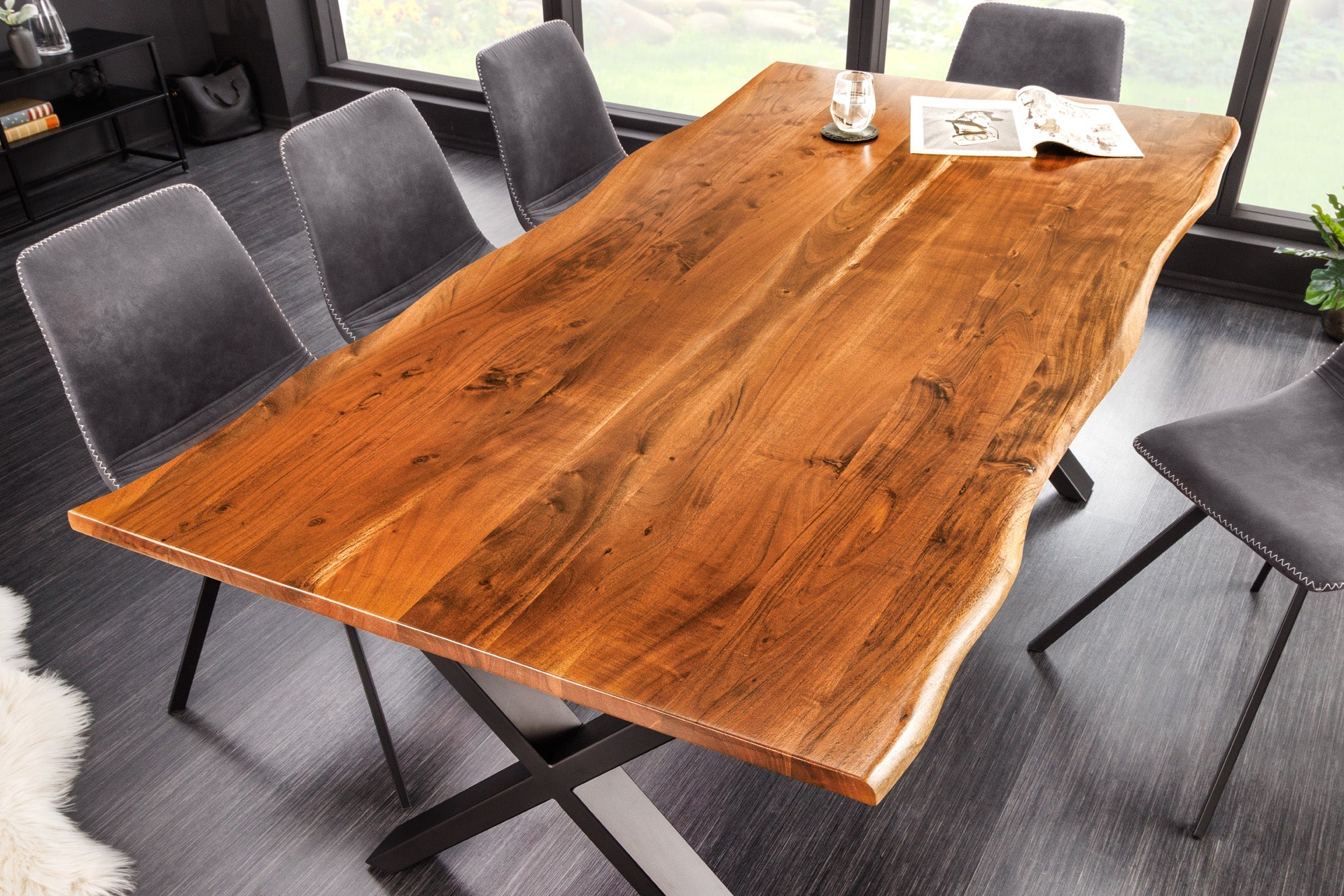 Invicta Masă dining MAMMUT - 180cm | Acacia, Natural | 180x76x90 cm