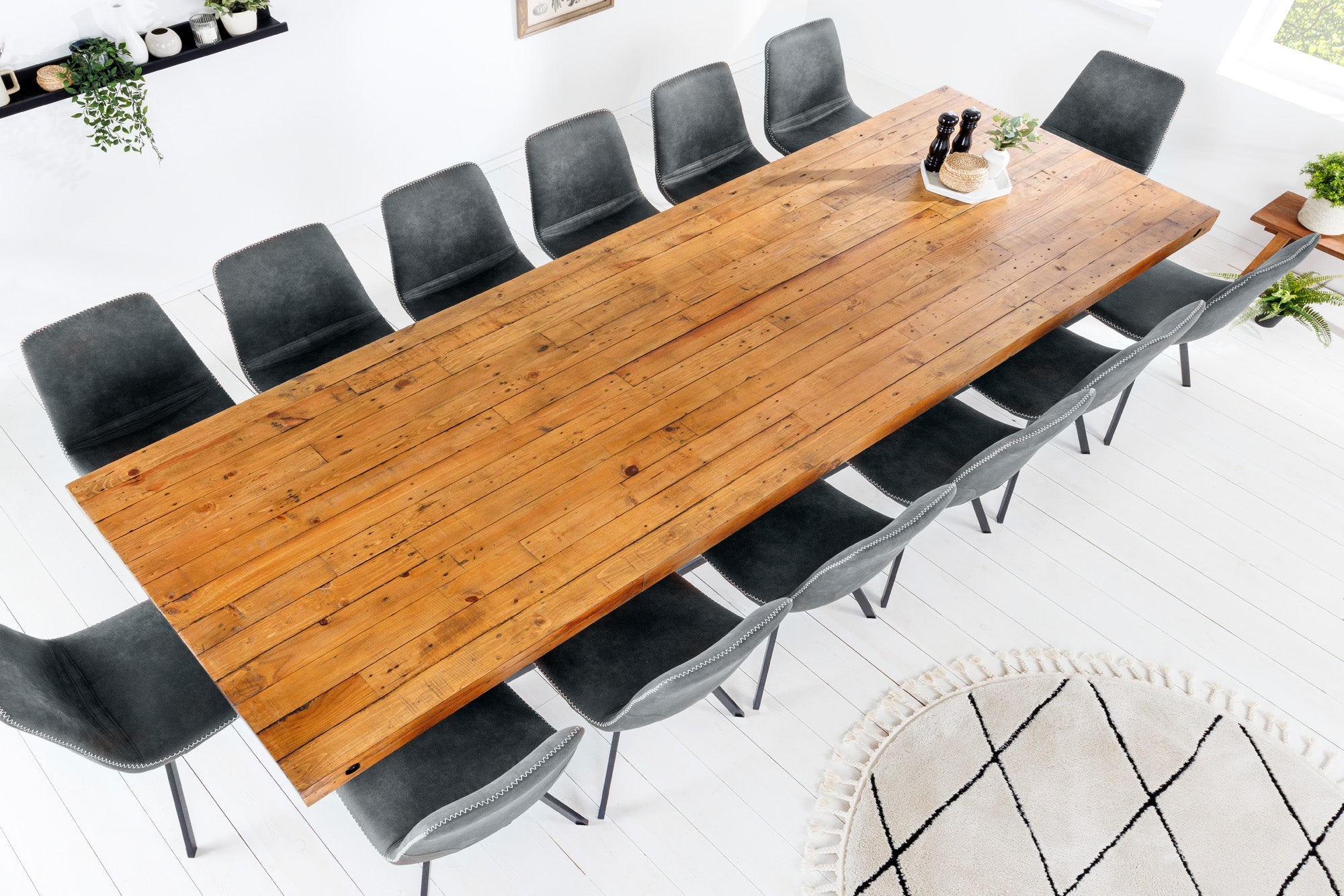 Invicta Masă dining THOR - 300cm | Pin, Maro | 300x76x400 cm